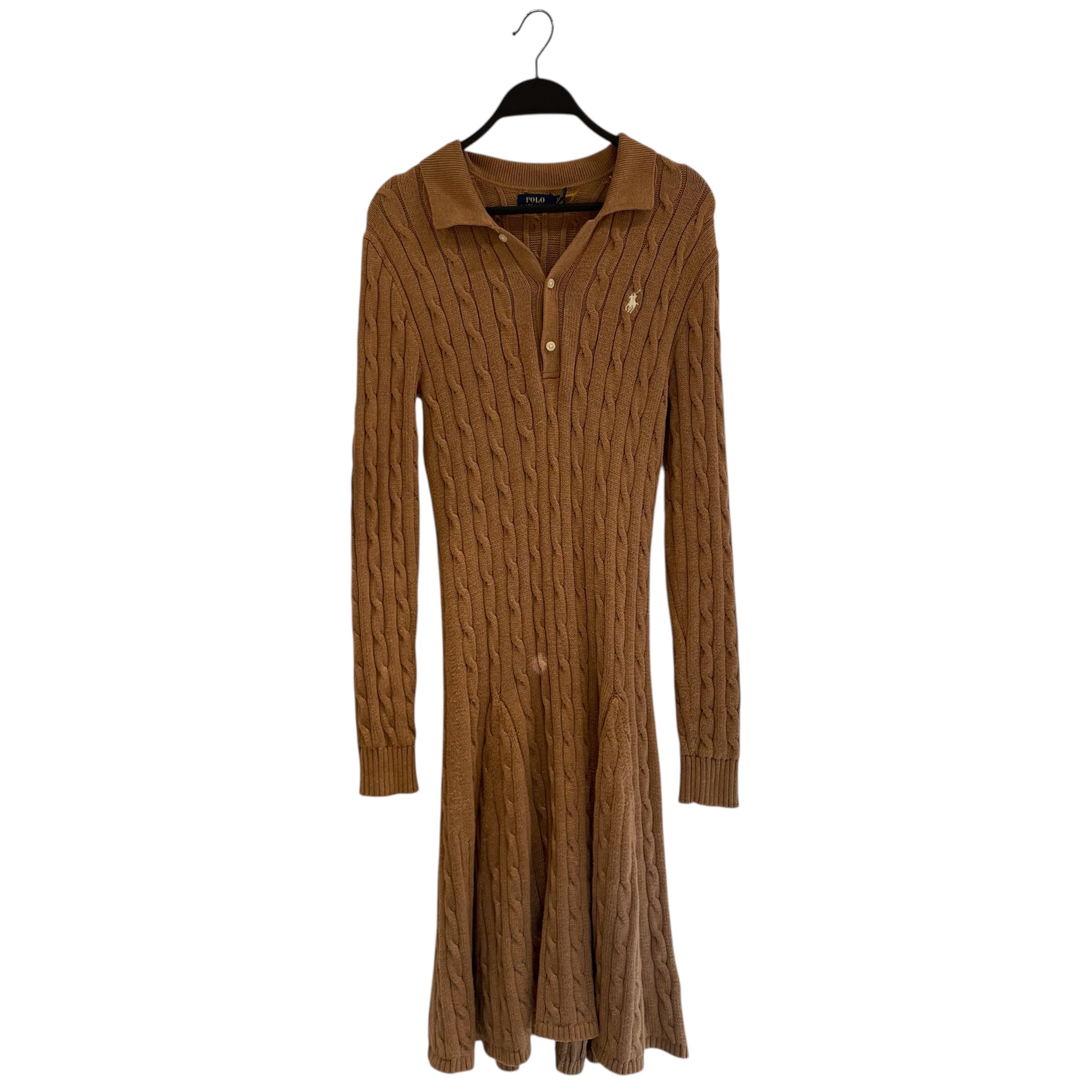 POLO RALPH LAUREN/Shirt Dress/S/Cotton/BEG/CABLE KNIT DRESS view 1