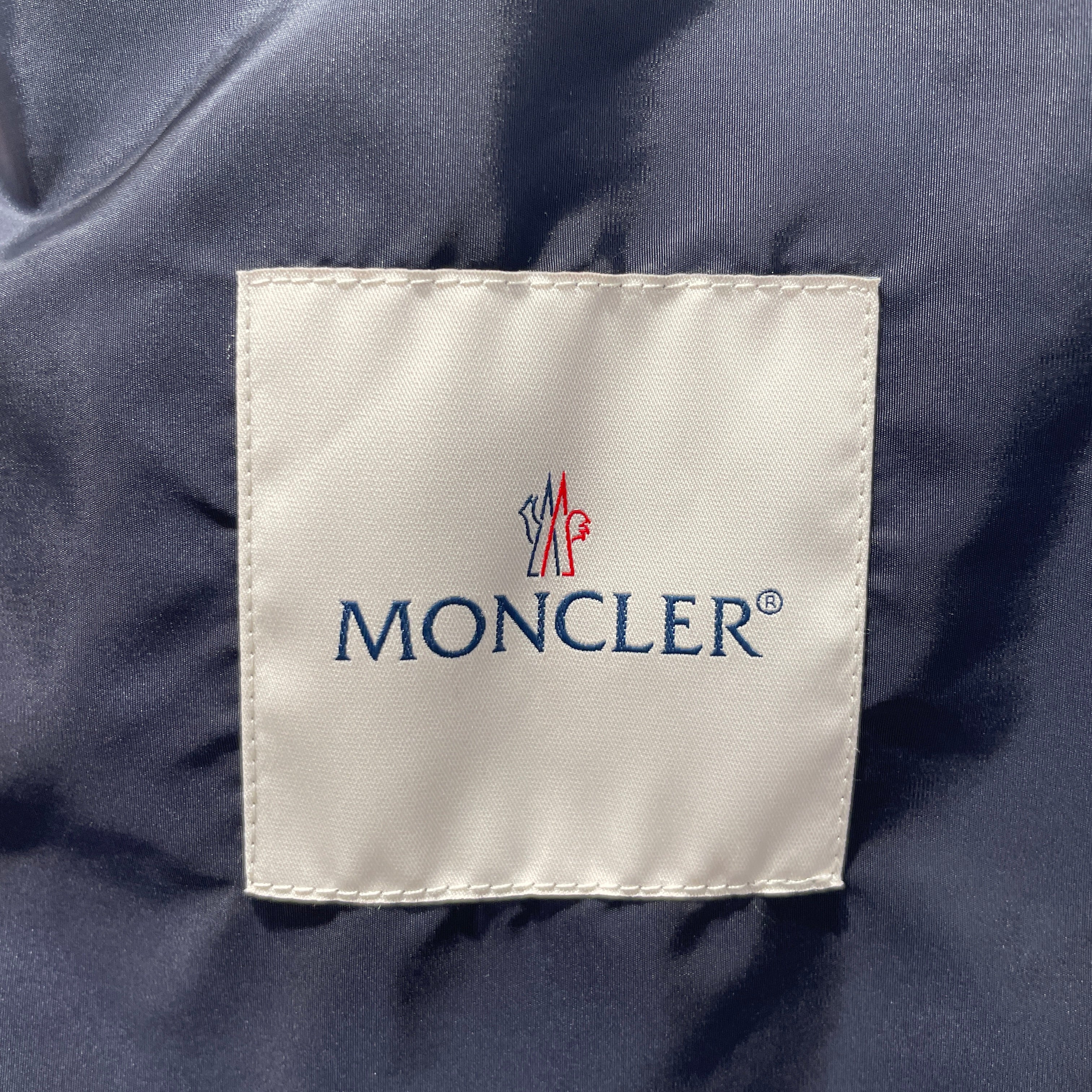 MONCLER/Windbreaker/S/Nylon/NVY/navy jacket white zipper view 3