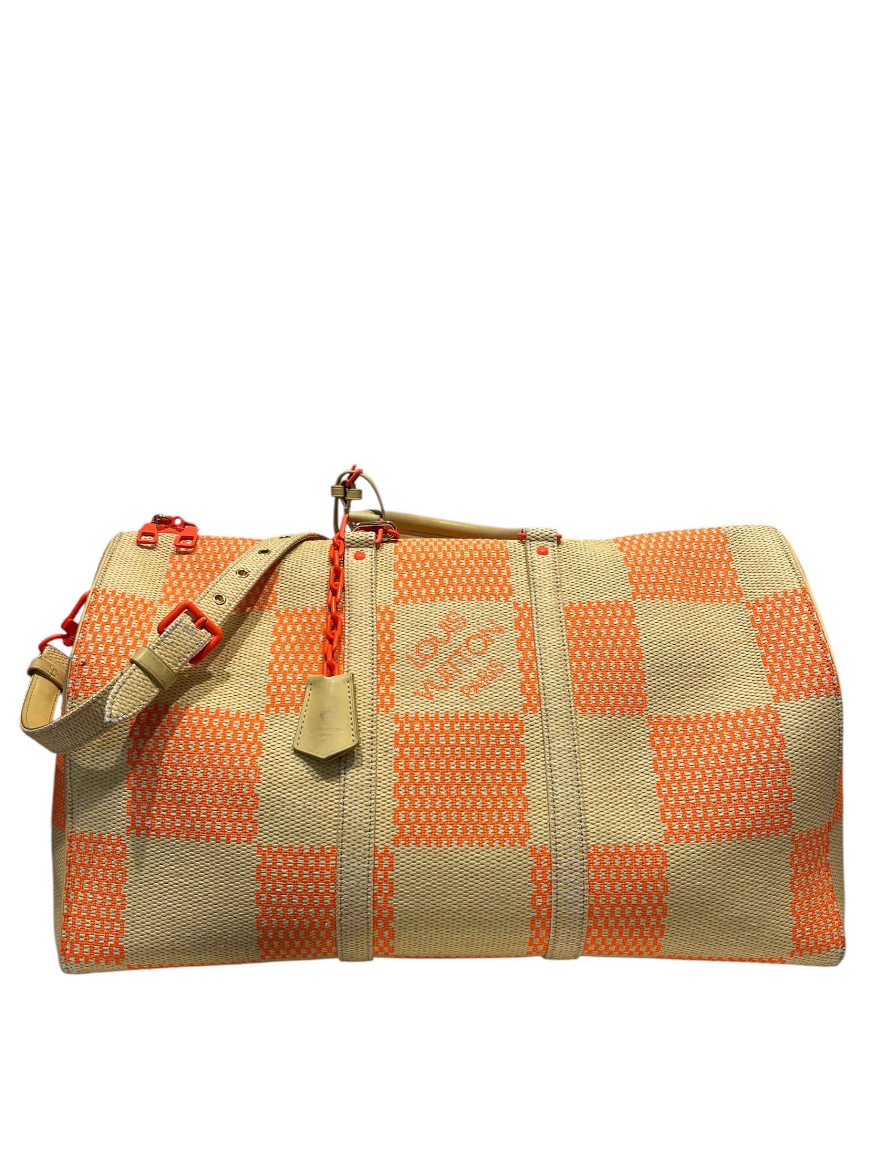 LOUIS VUITTON/Luggage/All Over Print/Cotton/CRM/KEEPALL BANDOU 50 ORNGE view 2
