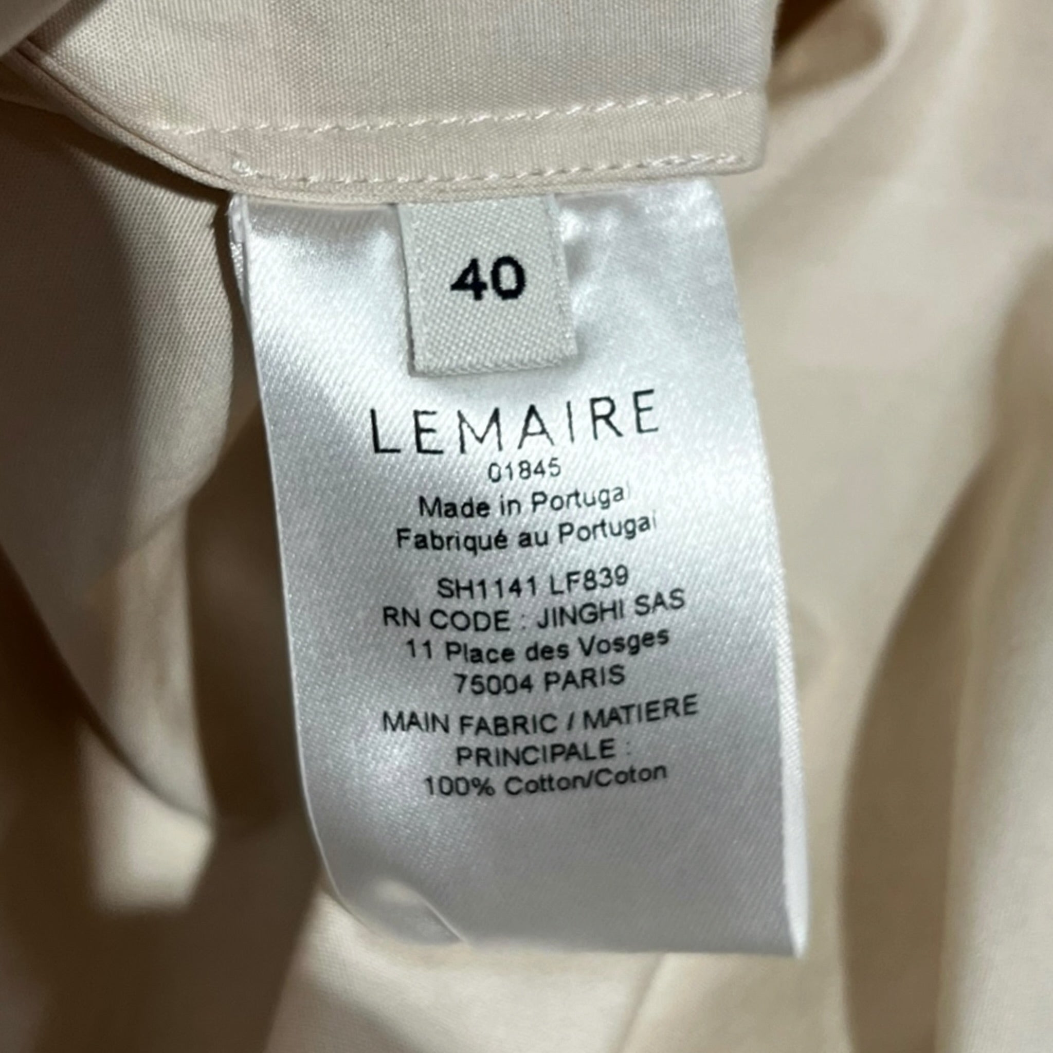 LEMAIRE/LS Blouse/42/Cotton/BEG/Straight Collar Twisted Shirt view 4