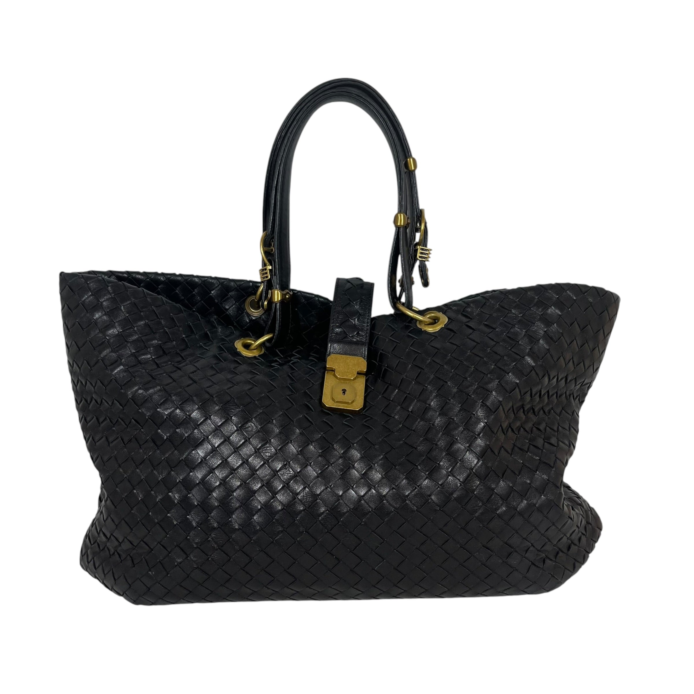 BOTTEGA VENETA/Hand Bag/Leather/BLK/Intrecciato Capri Bag view 1