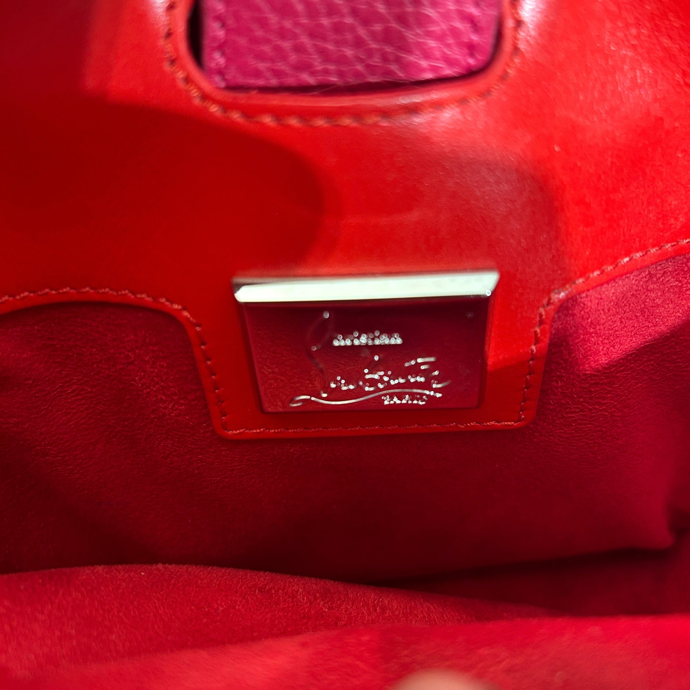 Christian Louboutin/Hand Bag/Leather/RED/paloma inner sides studs view 5