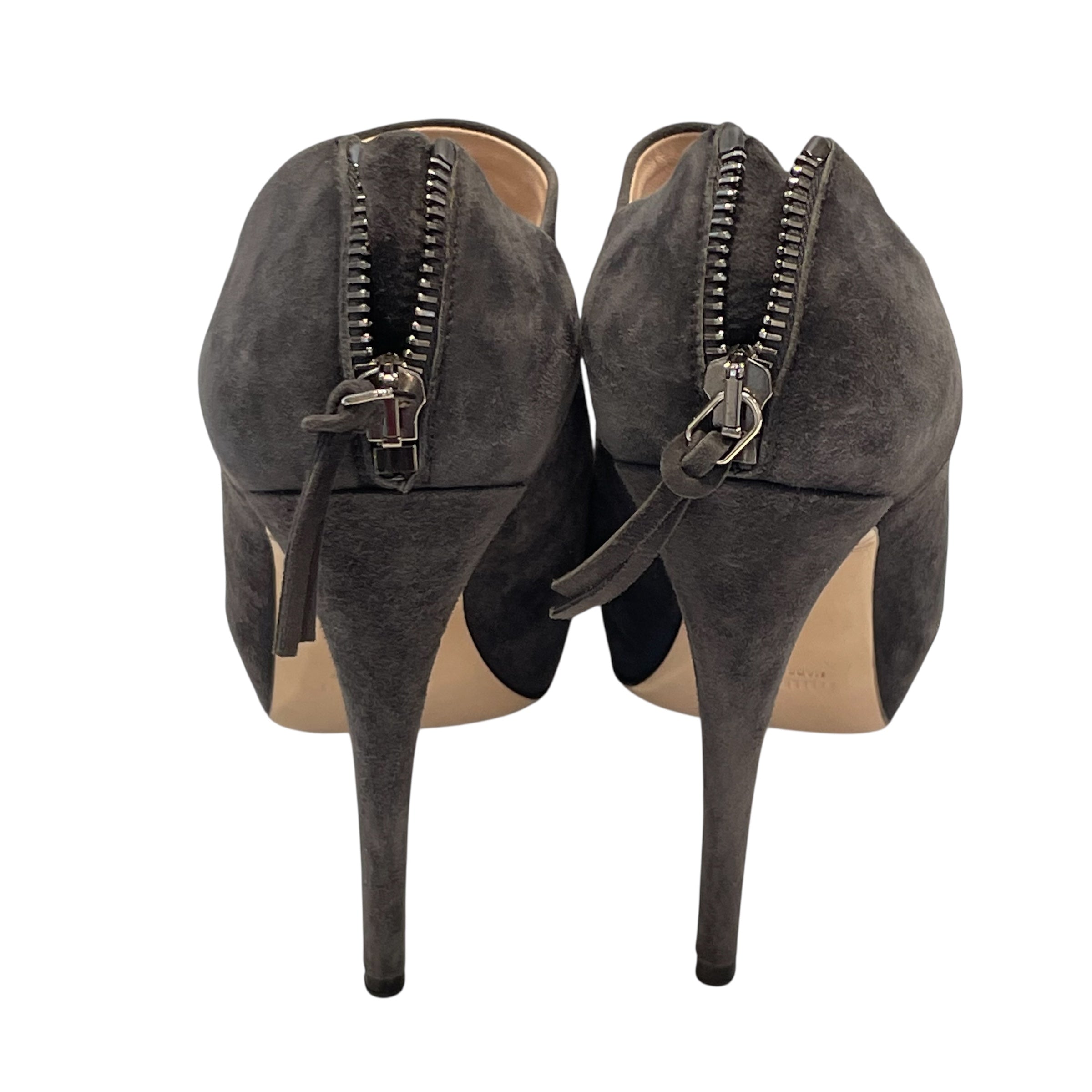 MIU MIU/Heels/US 5.5/Leather/GRY/sued dark grey heels view 4
