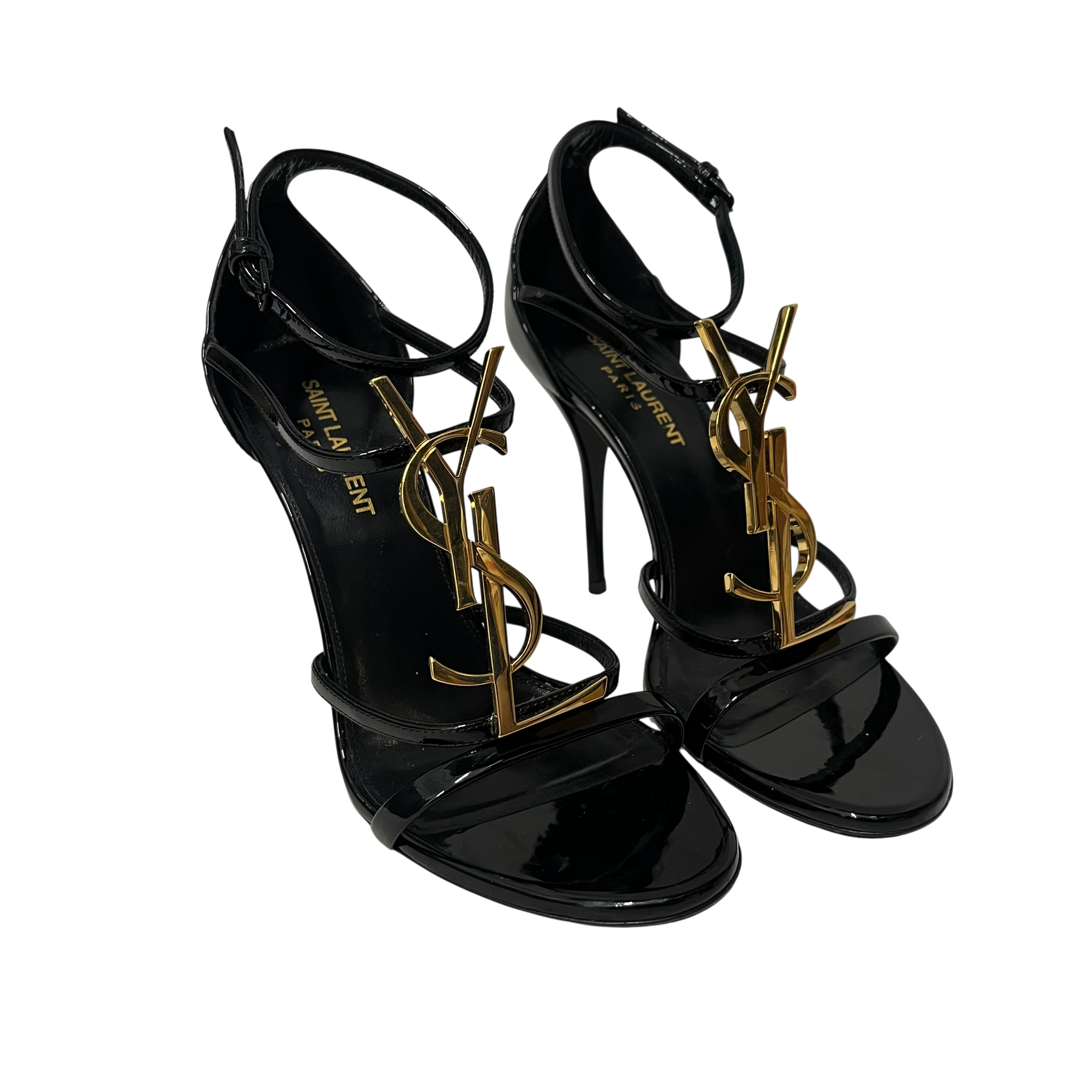 YVES SAINT LAURENT/Heels/EU 37/Leather/BLK/letter ysl HEELS view 1