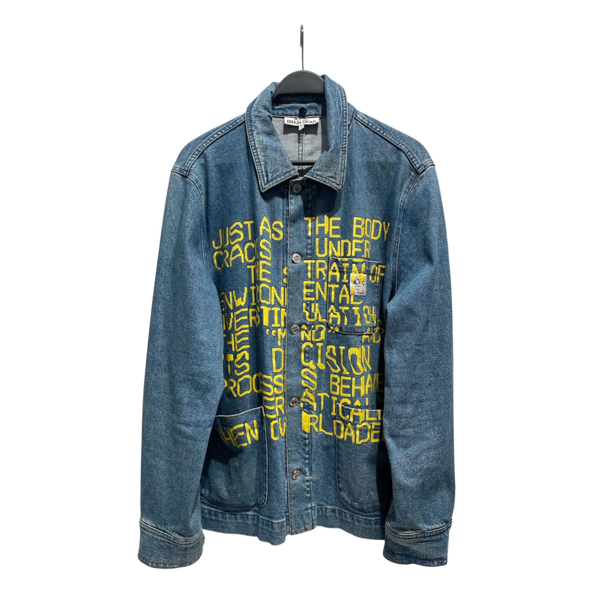 A.P.C./Brain Dead/Denim Jkt/XL/Cotton/BLU/YELLOW PRINT view 1