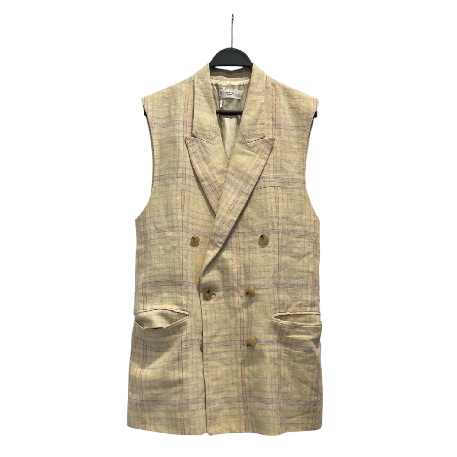 ISABEL MARANT ETOILE/Vest/36/Plaid/Nylon/BEG/ view 1