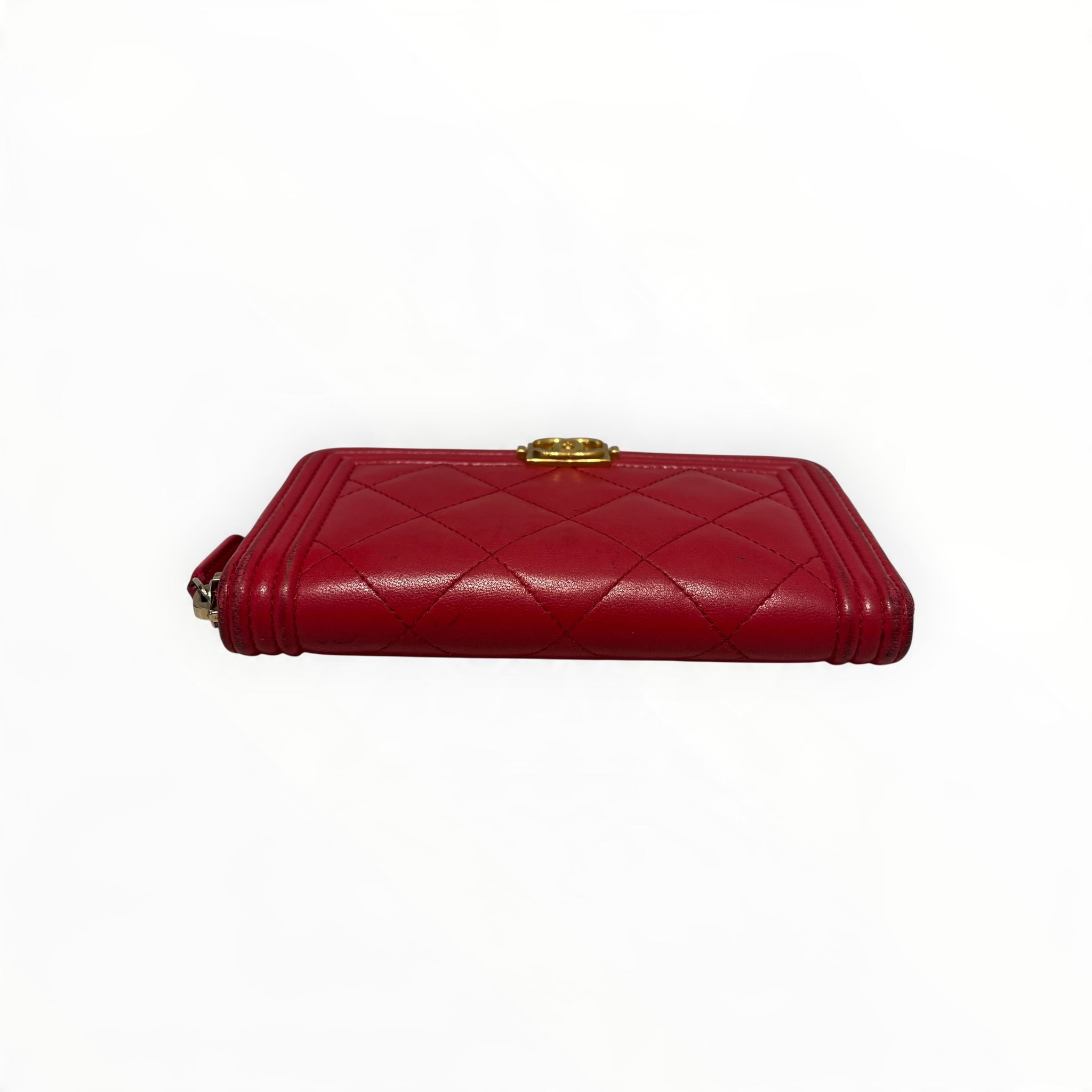 CHANEL/Wallet/Leather/RED/L's/BOY WALLET QUILTED view 3
