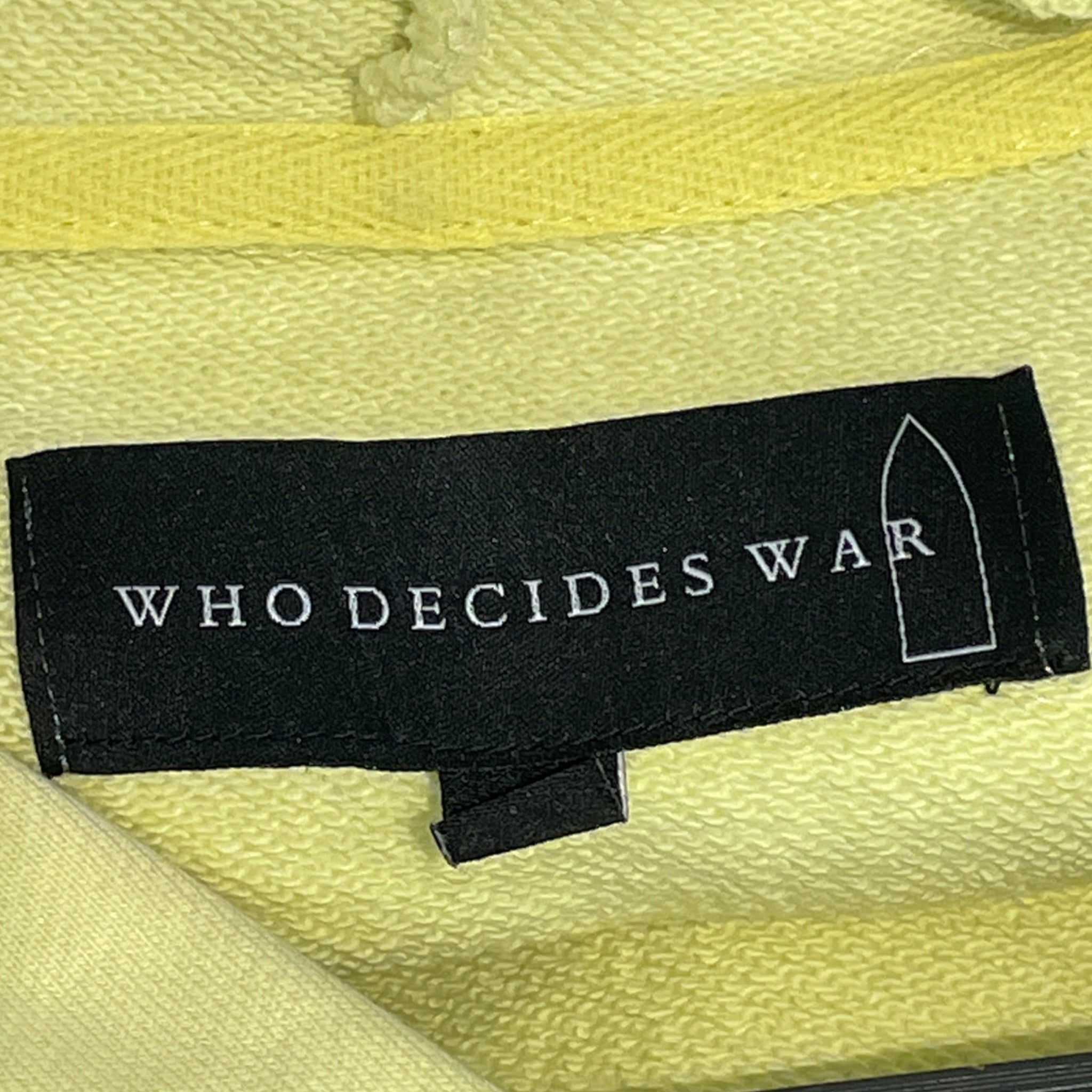 WHO DECIDES WAR/Zip Up Hoodie/L/Cotton/YEL/FRAGMENTED view 3