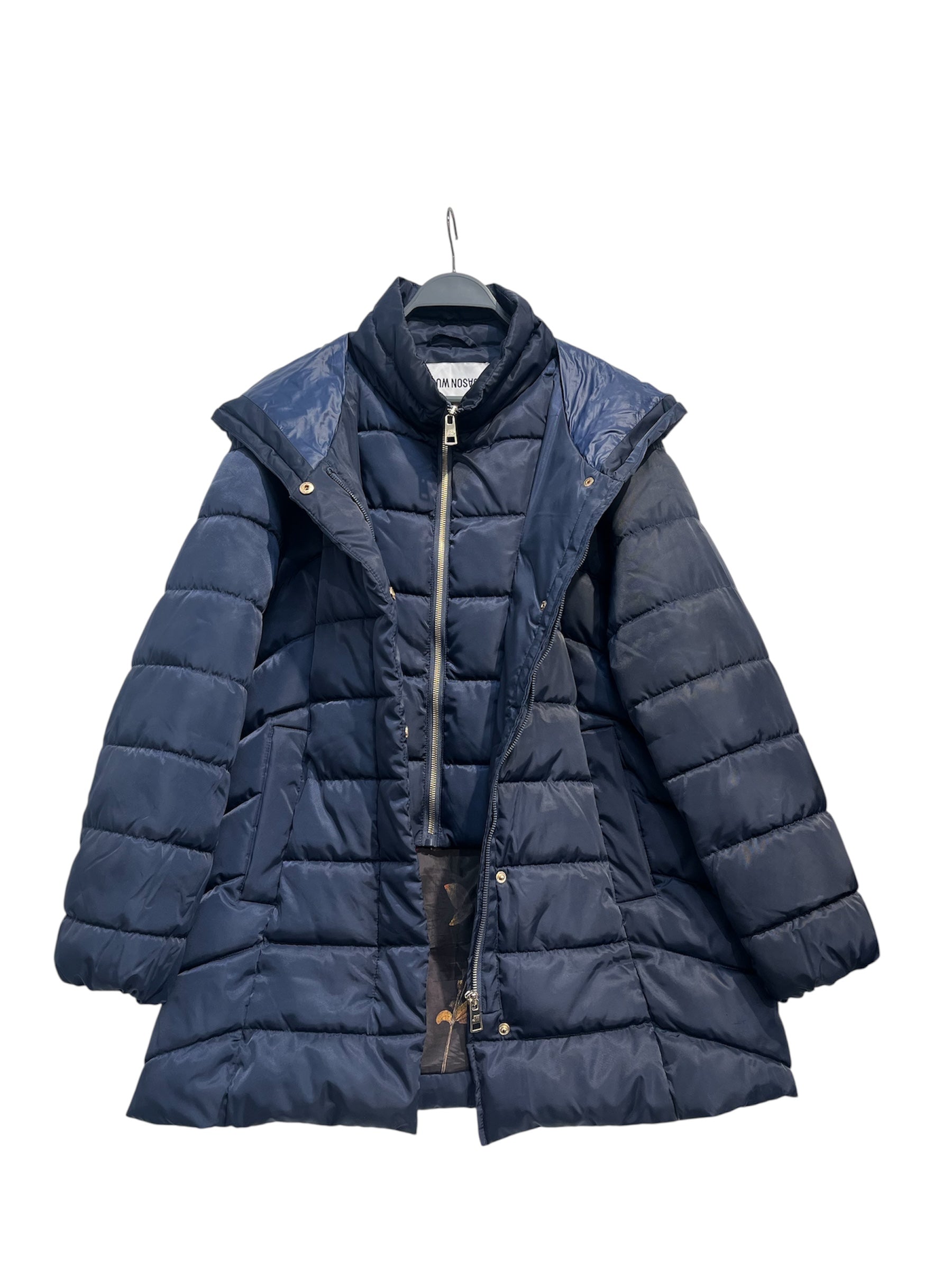 JASON WU/Puffer Jkt/M/Polyester/NVY/LONGER HOOD COAT FLORAL LINING view 1