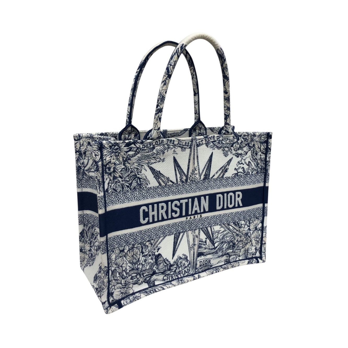 Christian Dior/Hand Bag/All Over Print/Cotton/BLU/Medium Book Tote view 1