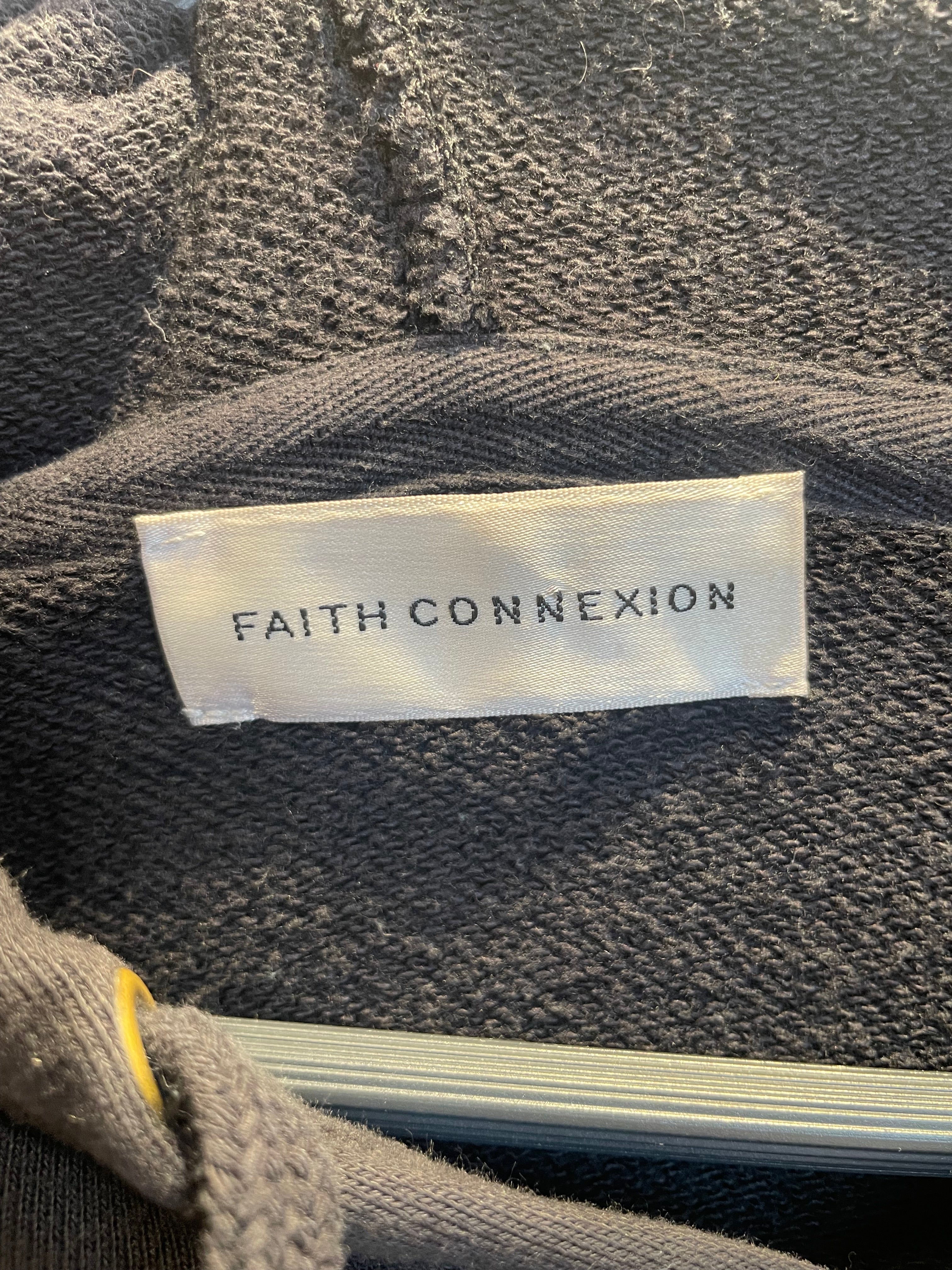 Faith Connexion/Hoodie/L/Cotton/BLK/SIDE "X" DRAWSTRINGS view 3