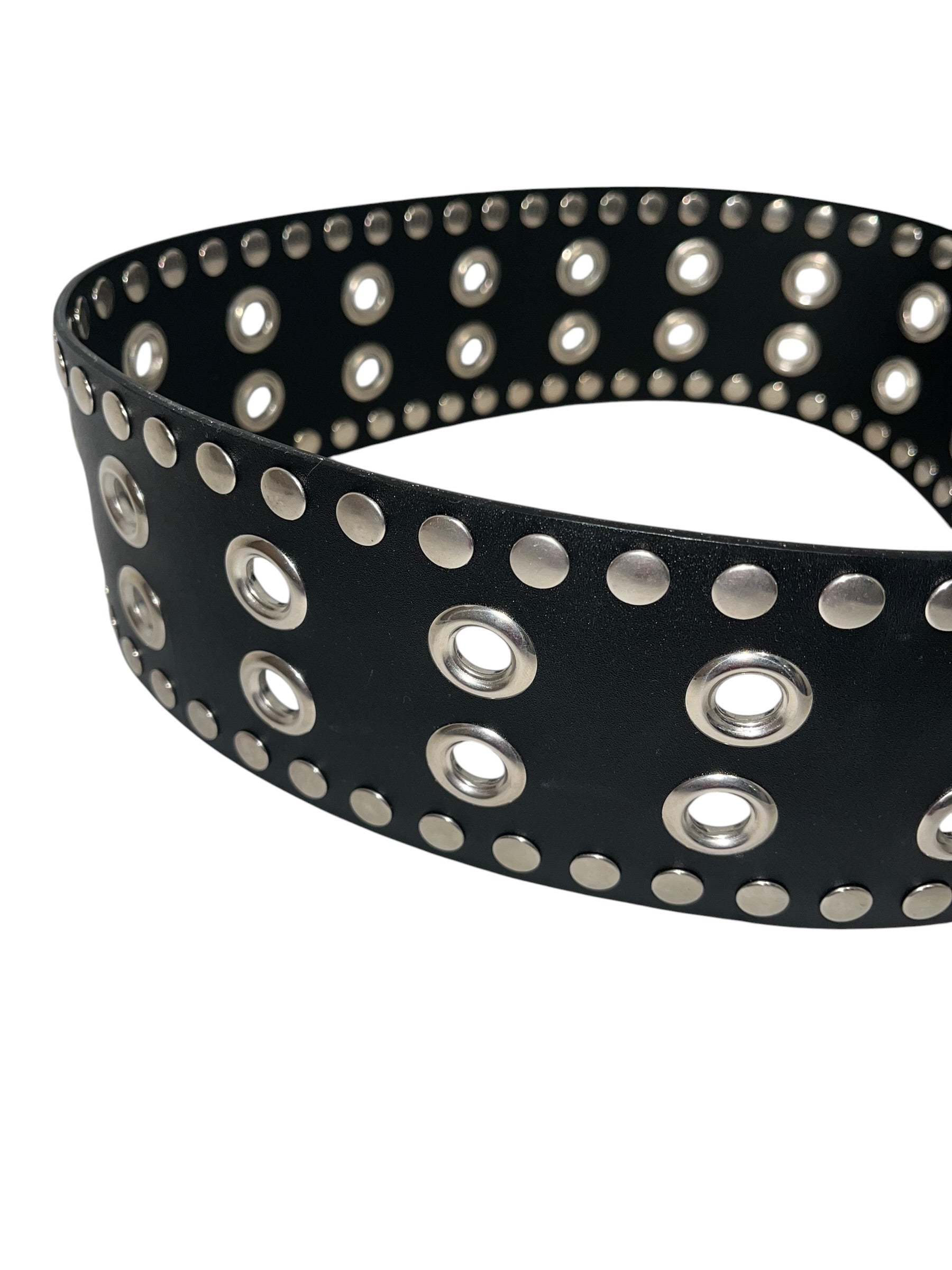 GUCCI/Belt/Leather/BLK/L's/wide studded 2 prong view 4