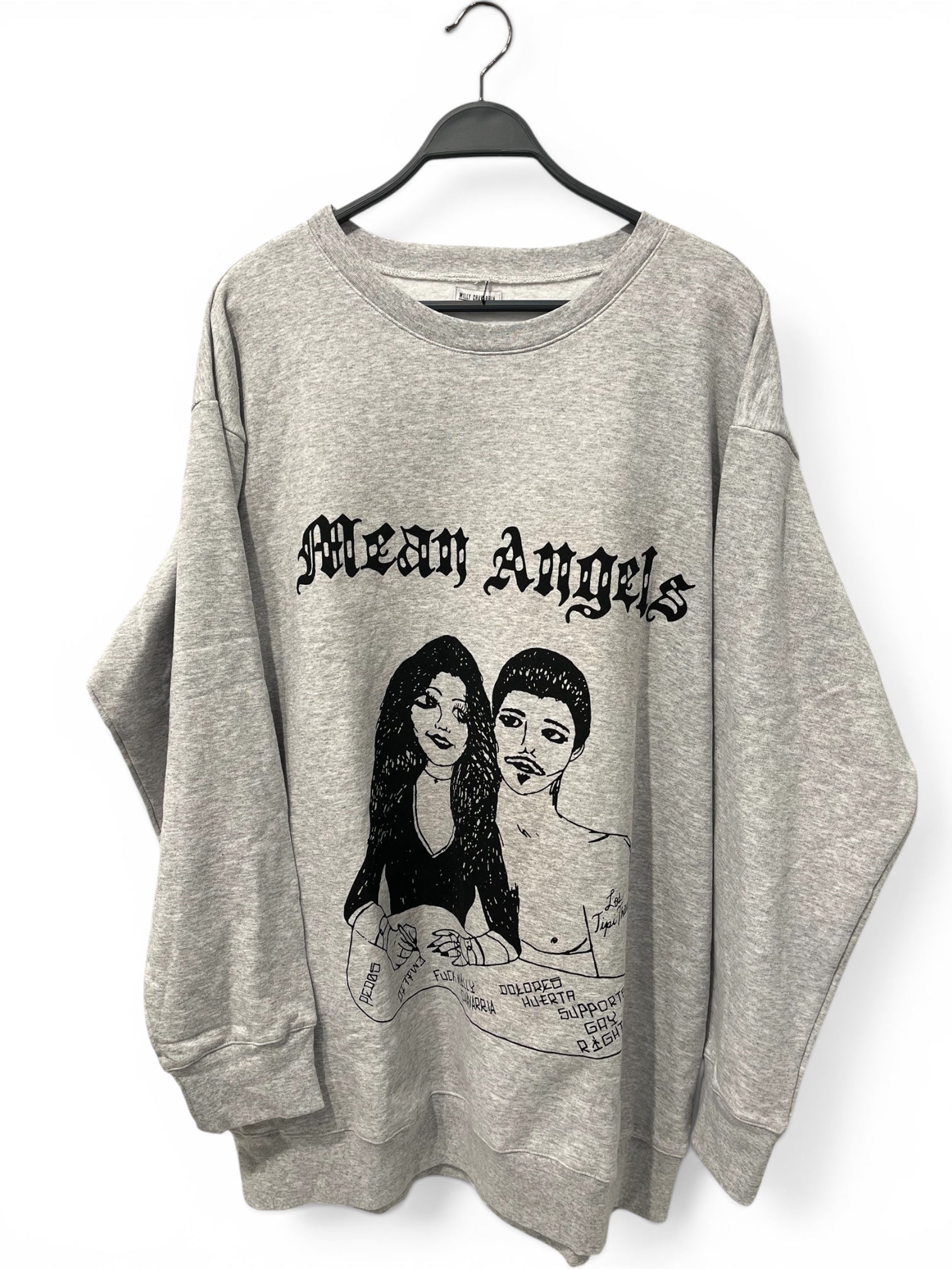 WILLY CHAVARRIA/Sweatshirt/Cotton/GRY/Oversize/MEAN ANGELS PRIDE CREWNECK view 1