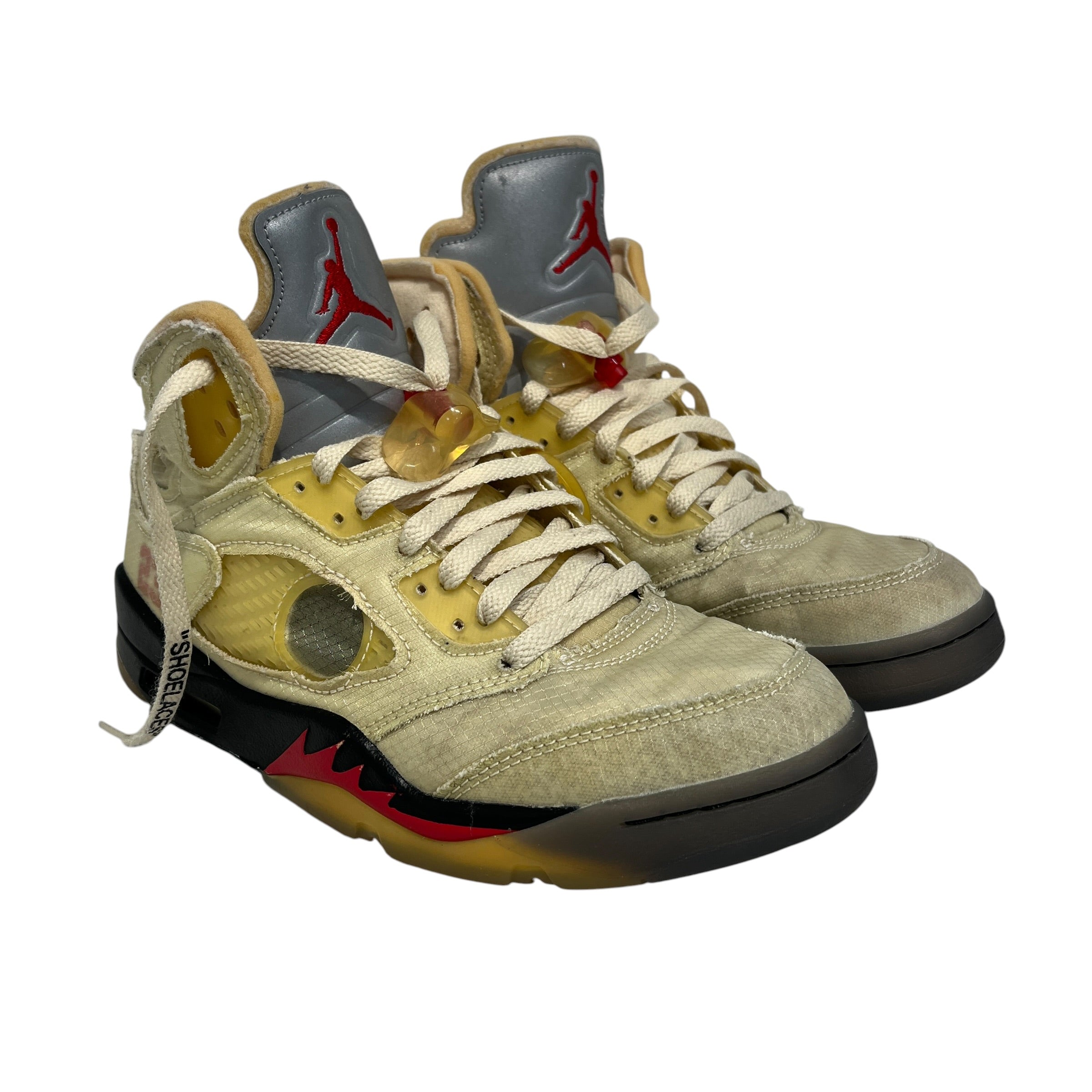 NIKE/Hi-Sneakers/US 8/Nylon/CRM/Off White Jordan 5 view 1