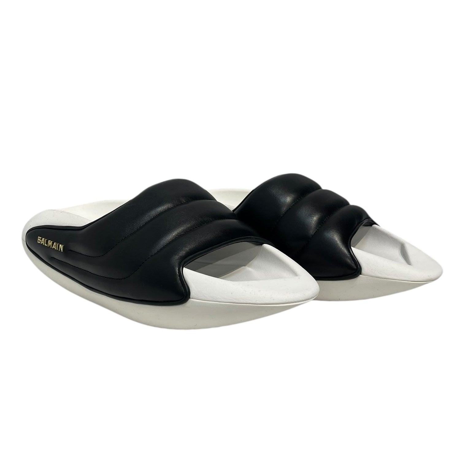 BALMAIN/Shoes/US 10/Leather/WHT/BOAT LOOK BLK TOP view 1