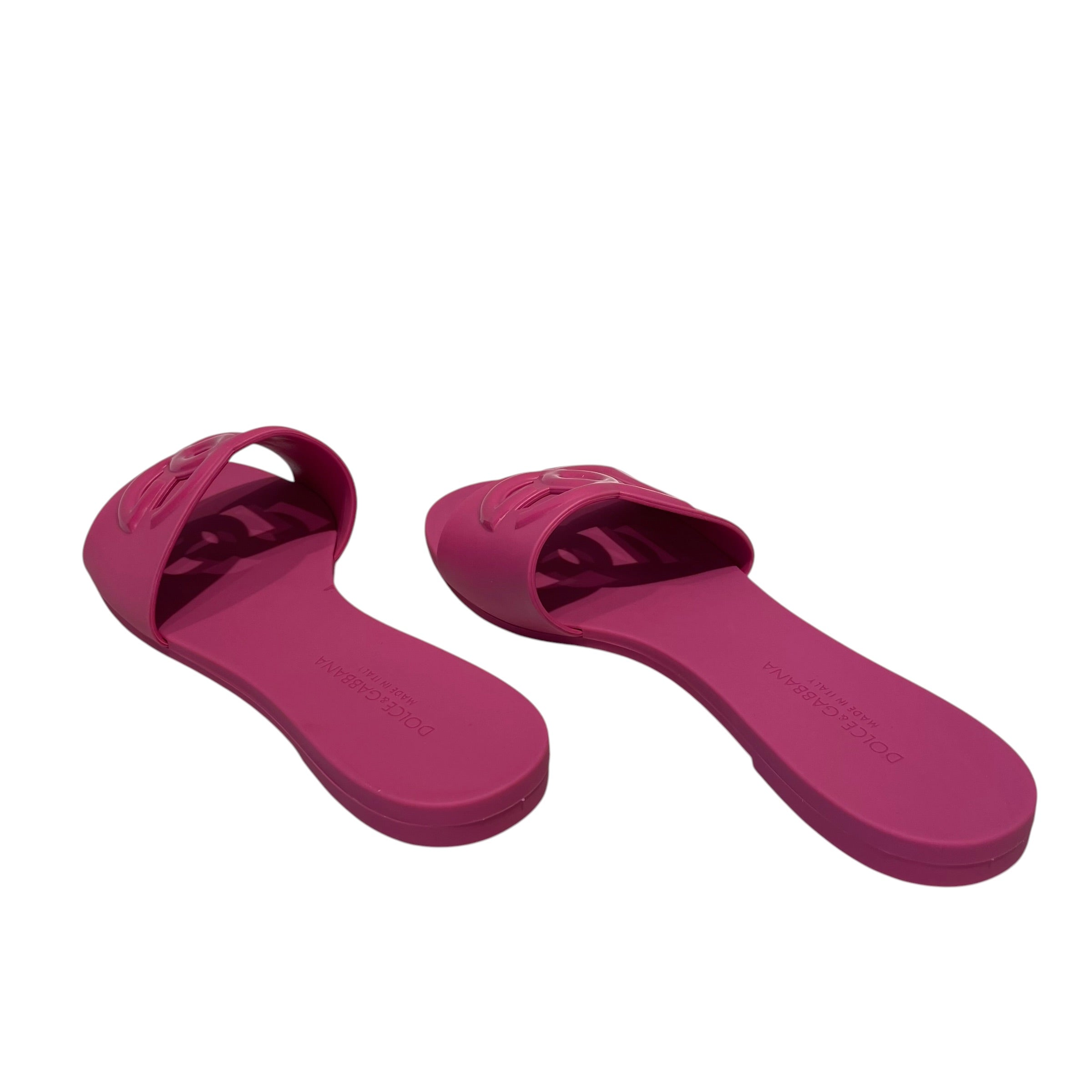 DOLCE&GABBANA/Sandals/US 7.5/Leather/PNK/Rubber Beachwear Rubbers view 2