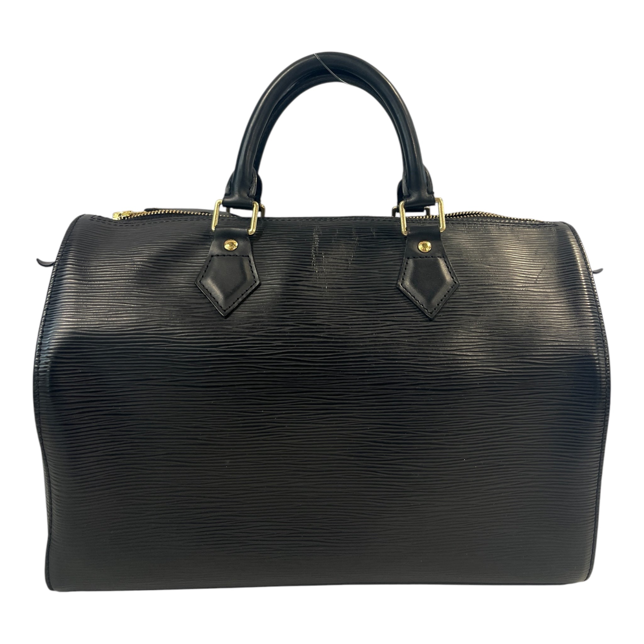 LOUIS VUITTON/Tote Bag/Leather/BLK/Jet Black Speedy view 2