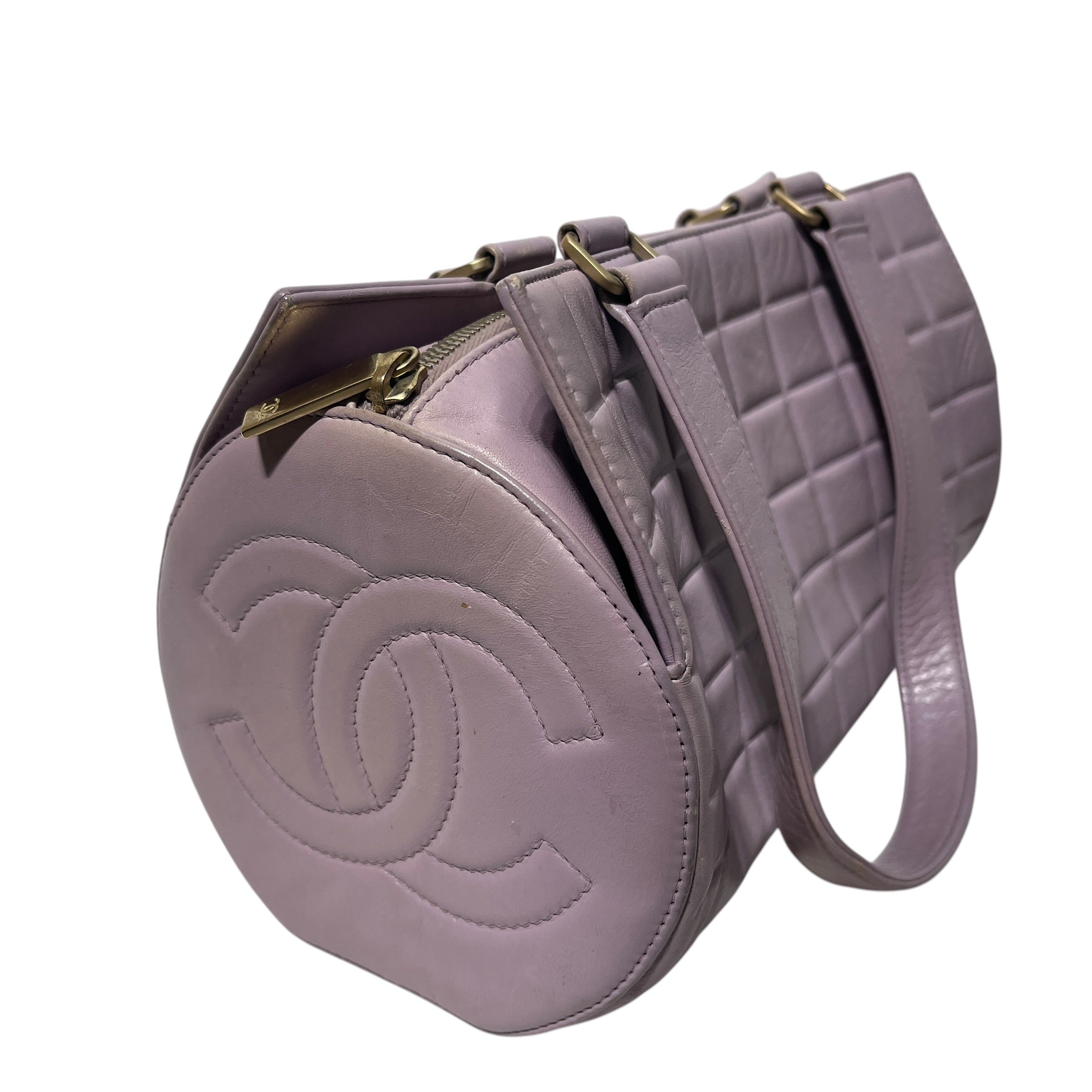 CHANEL/Boston Bag/Leather/PPL/Chocolate Bar Quilted Leather view 2