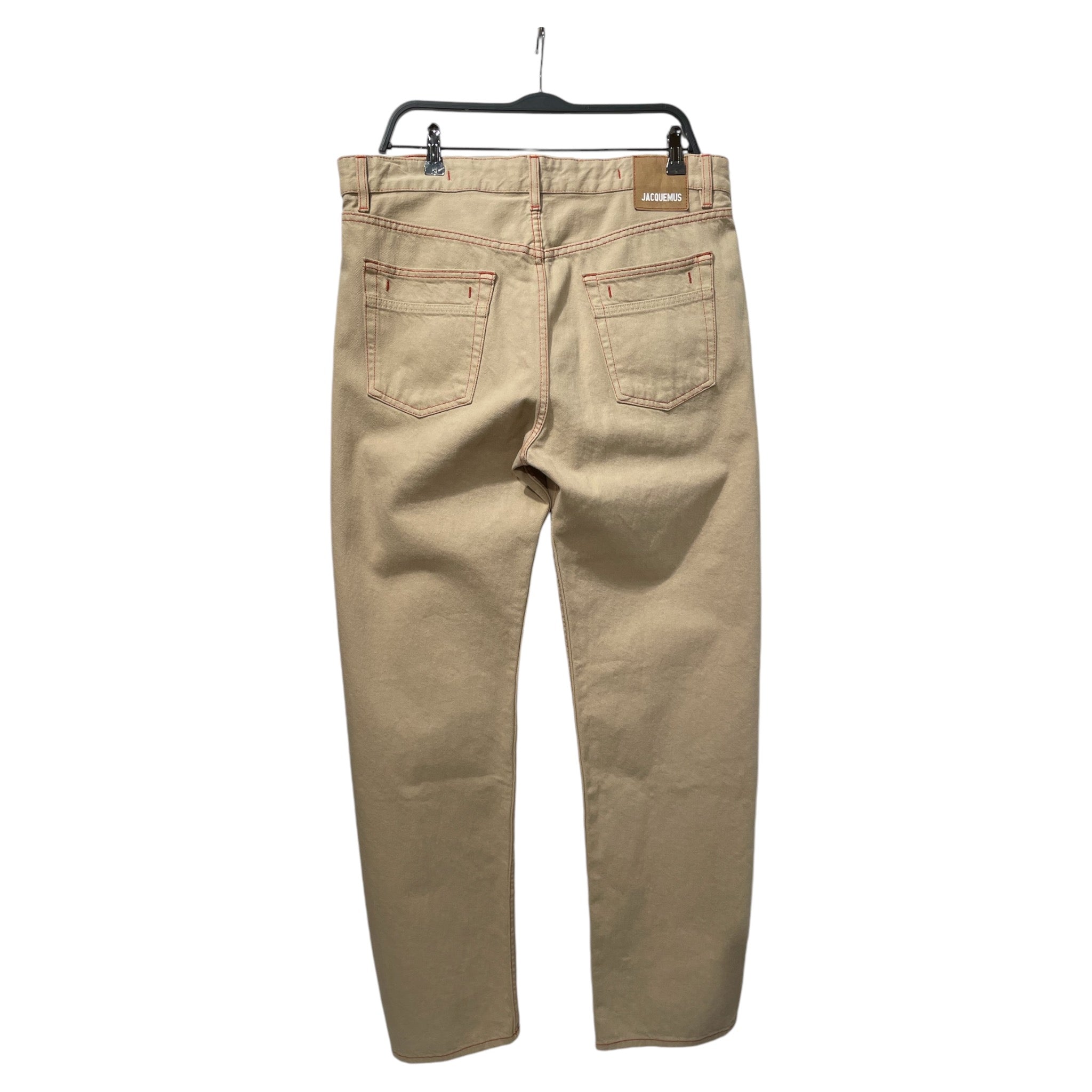 JACQUEMUS/Bootcut Pants/33/Denim/BEG/Red Stitch view 2