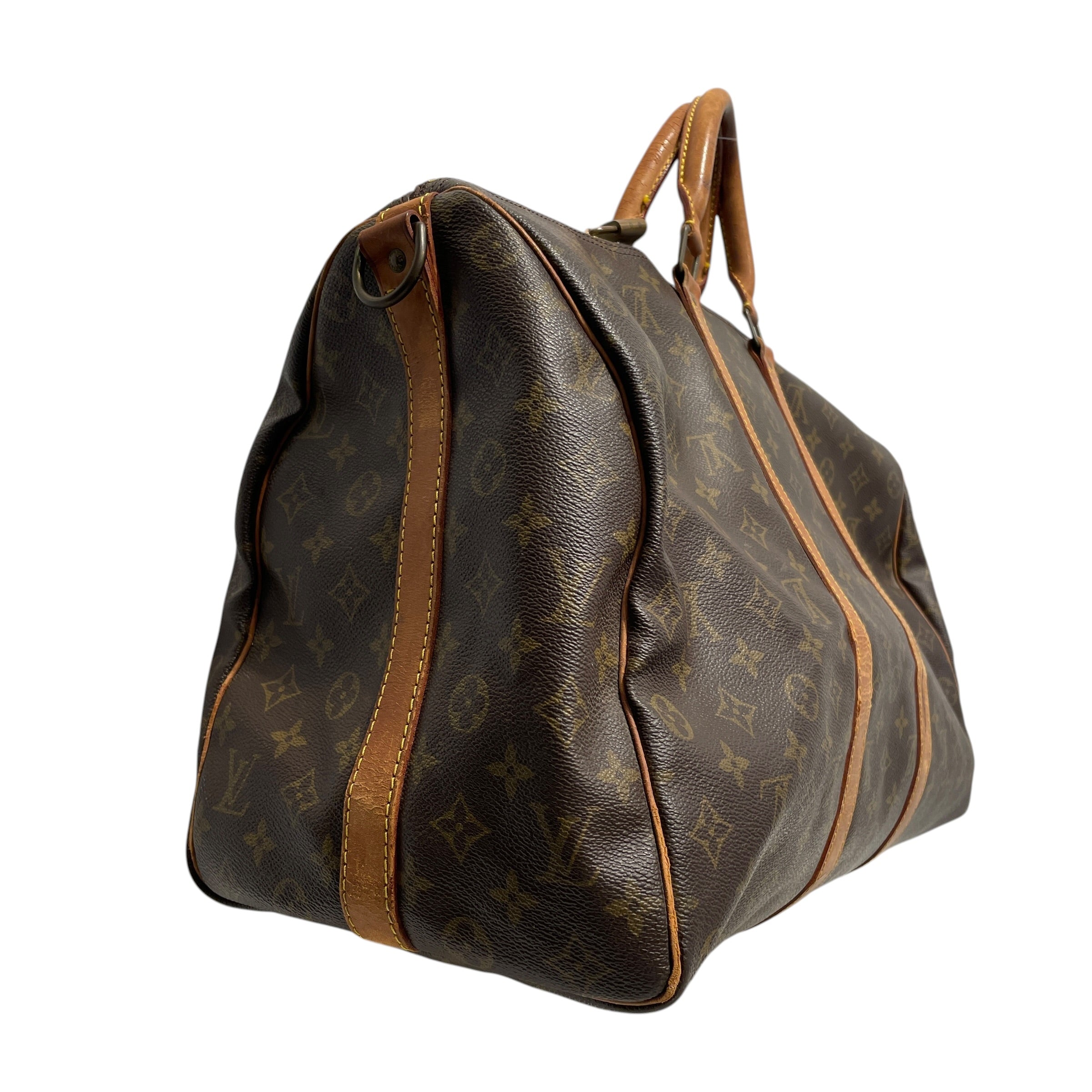 LOUIS VUITTON/Bag/Monogram/Leather/BRW/Keepall view 4