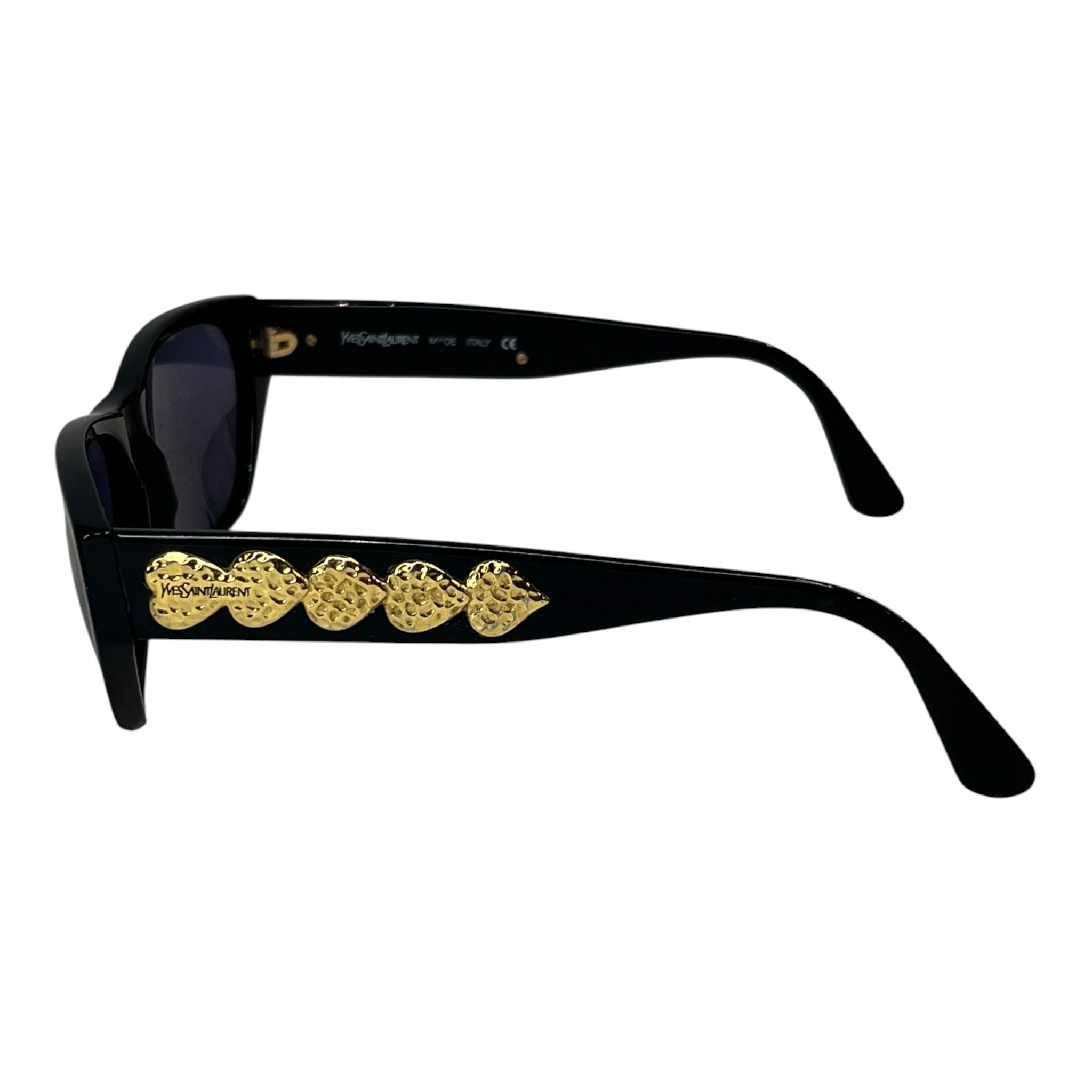 YVES SAINT LAURENT/Sunglasses/Plastic/BLK/GOLD HEARTS ON SIDE view 3