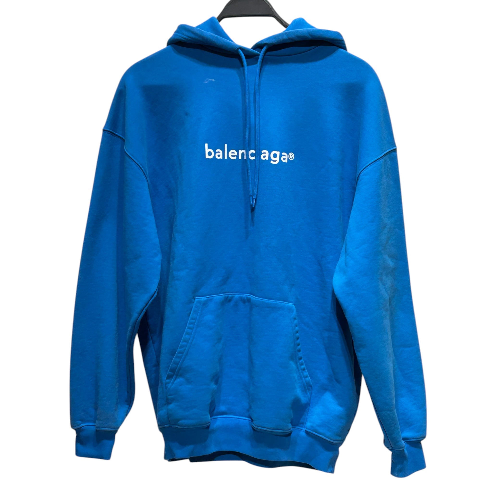 BALENCIAGA/Hoodie/S/Cotton/BLU/LOWERCASE CHEST LOGO view 1