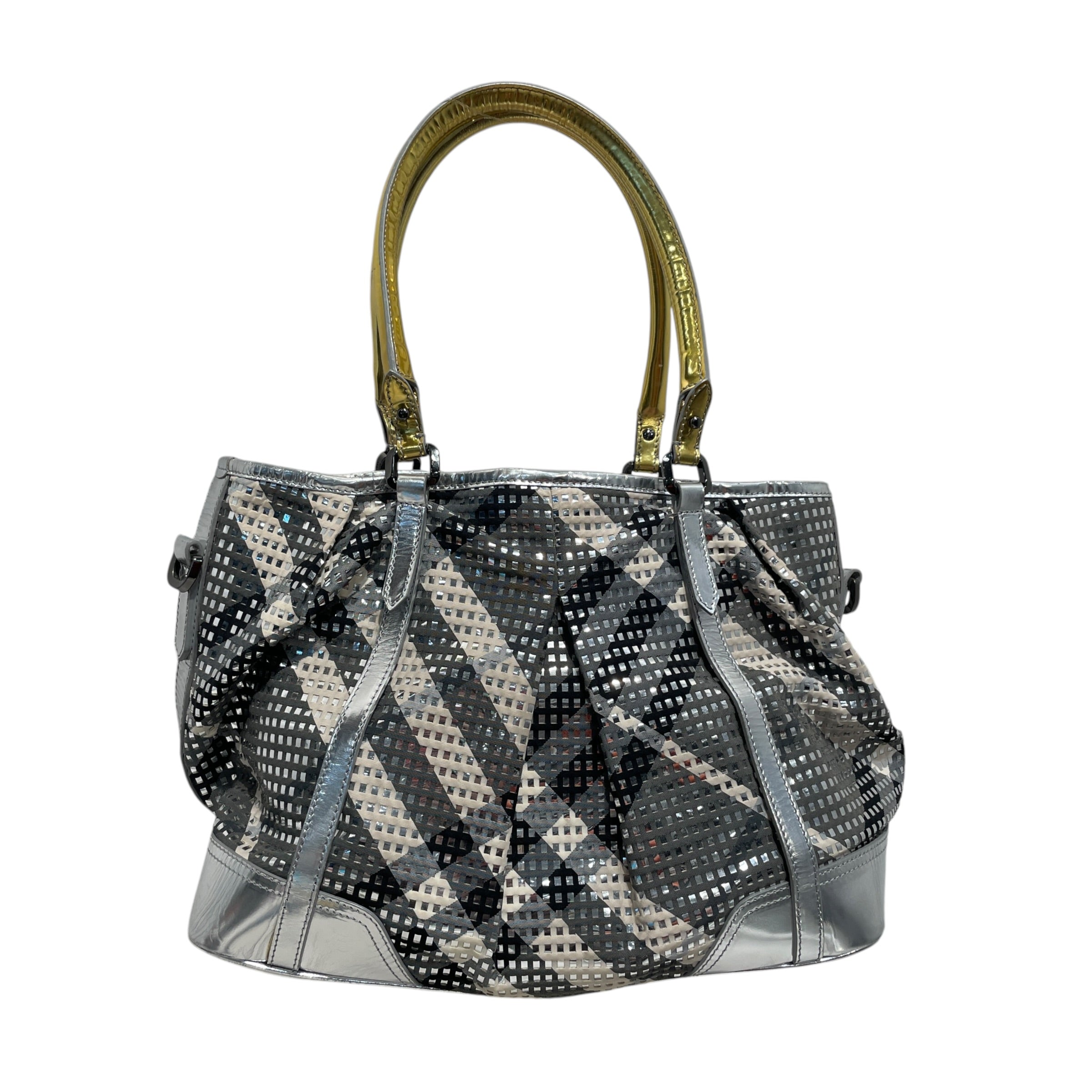 BURBERRY/Hand Bag/Leather/SLV/Two Way Bag Coated Canvas view 1