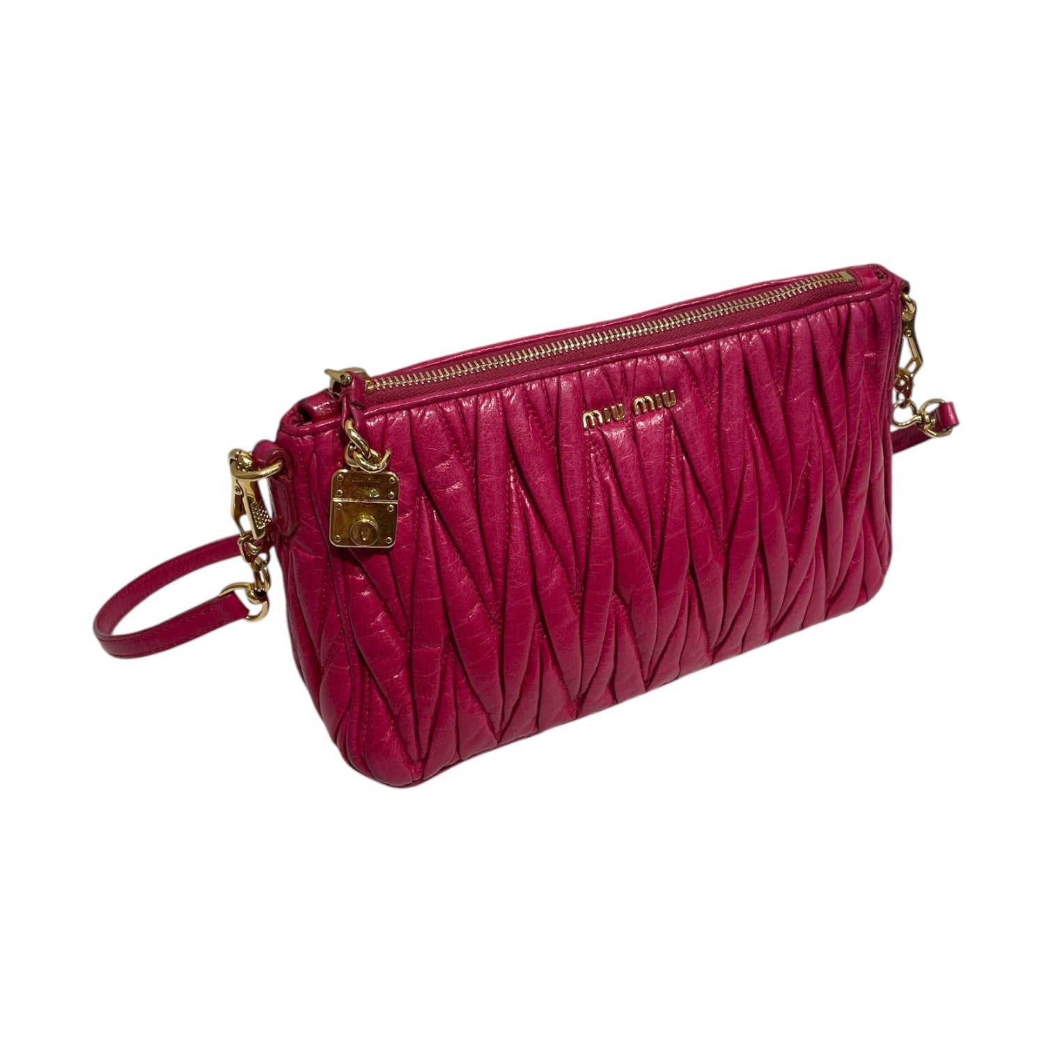 MIU MIU/Clutch Bag/Leather/PNK/Matelasse nappa leather pouch view 6