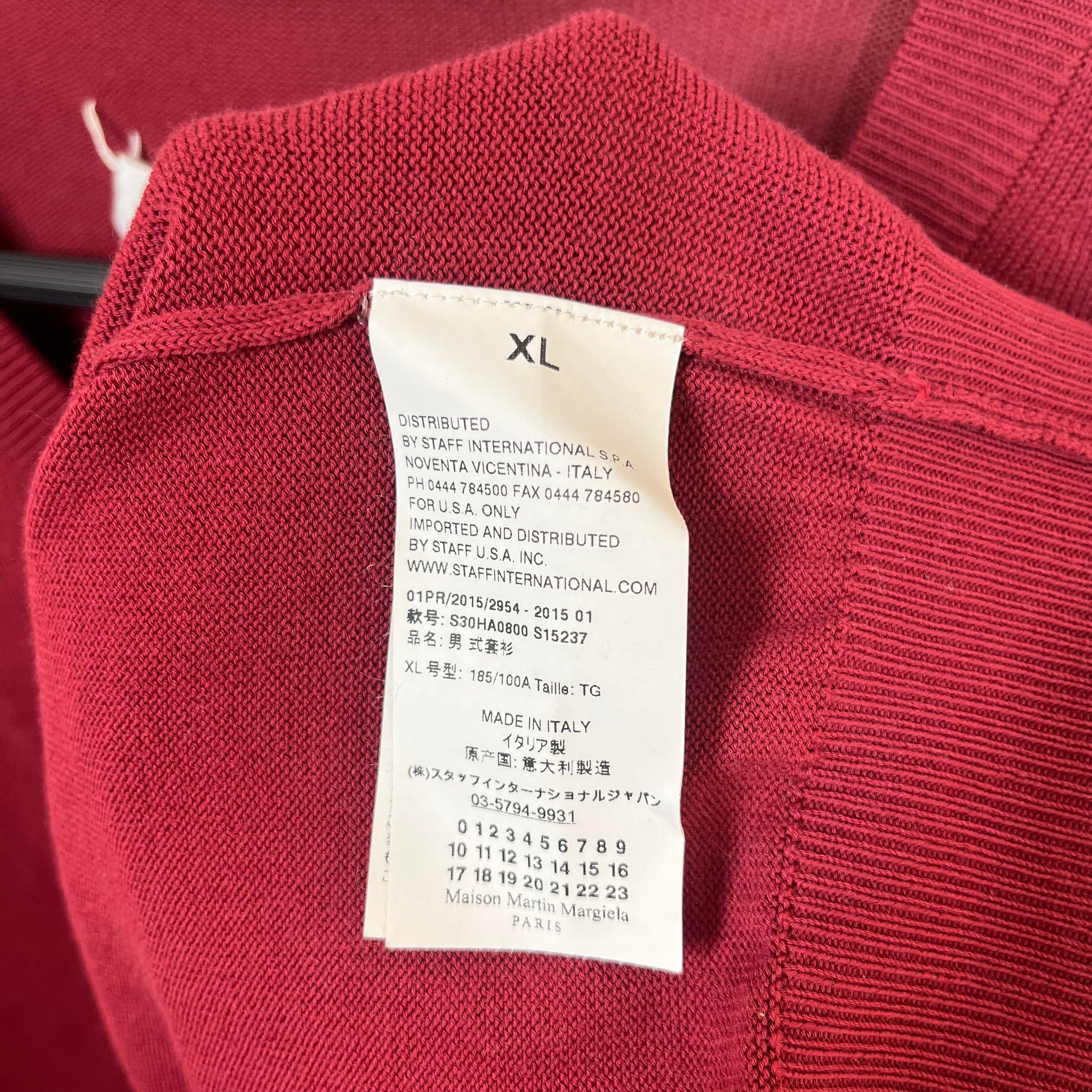 Maison Margiela/Sweater/XL/Cotton/BRD/ELBOW PATCH V NECK SWEATER view 4