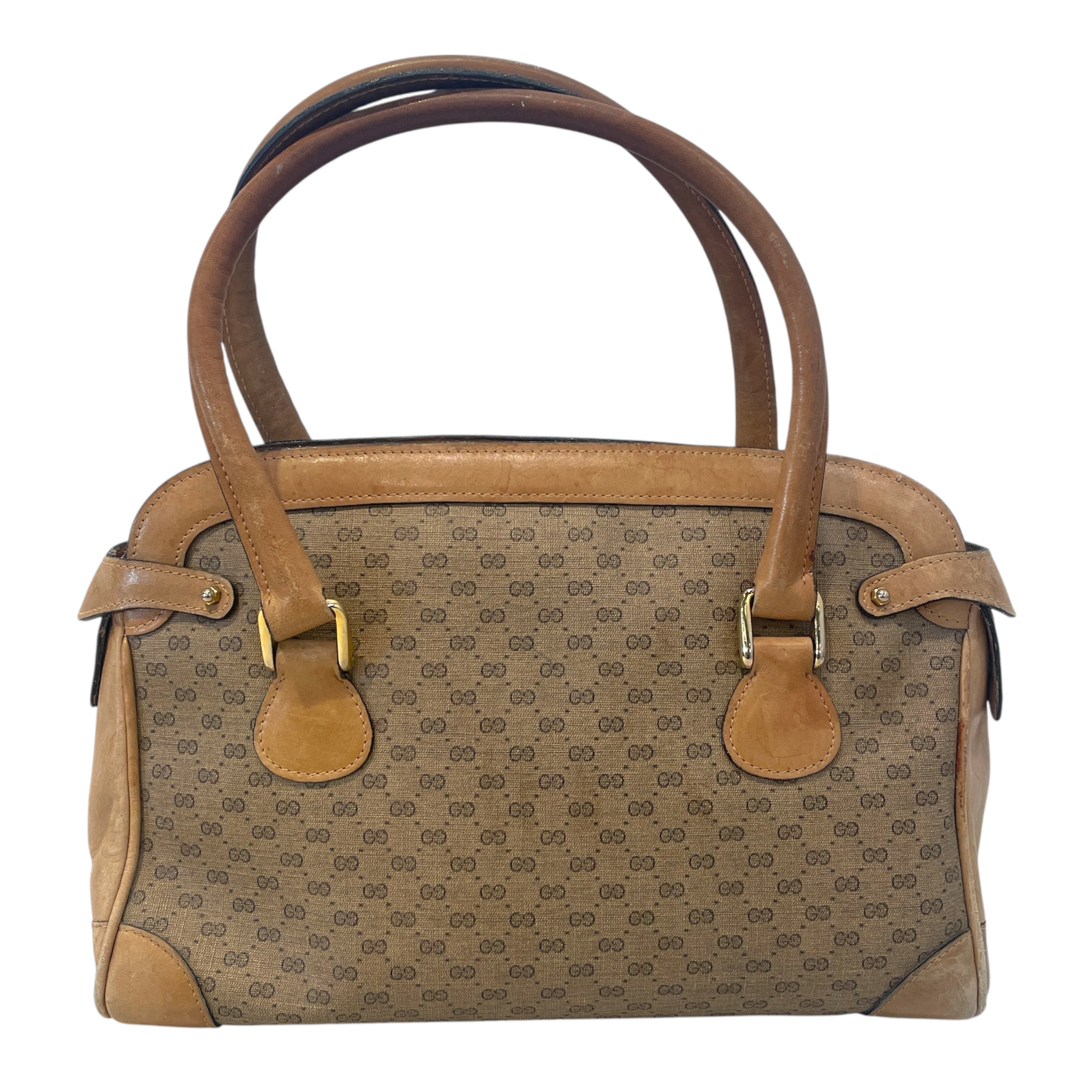 GUCCI/Cross Body Bag/Monogram/Leather/BRW/Vintage Hand Bag view 2