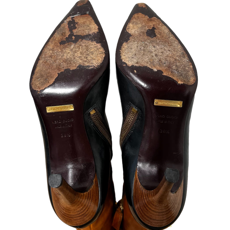 DOLCE&GABBANA/Long Boots/EU 38.5/Leather/BRW/
