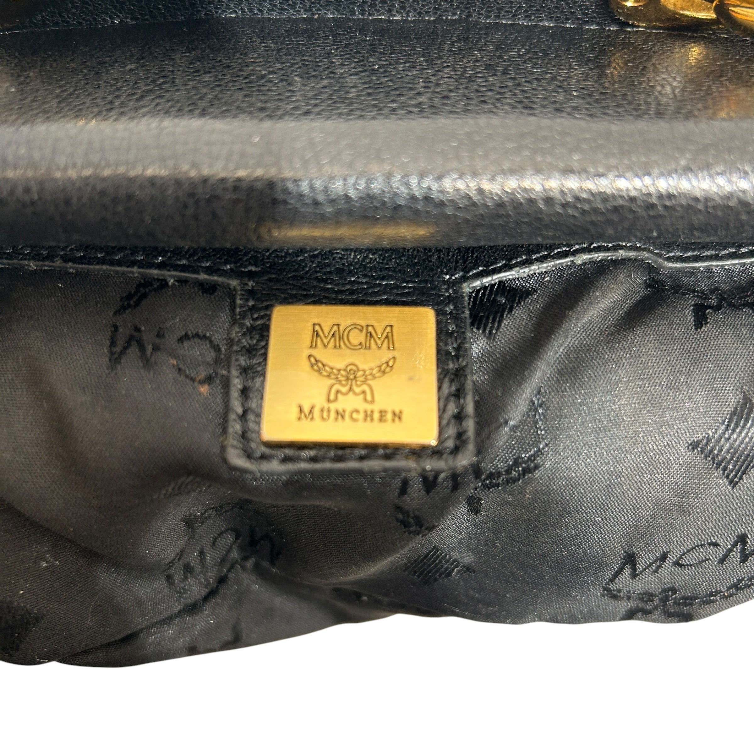 MCM/Hand Bag/Leather/BLK/studded bucket bag view 4