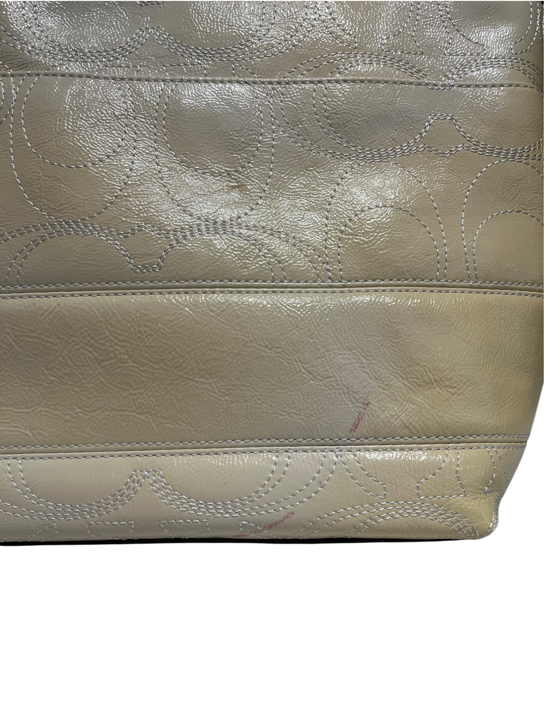 COACH/Tote Bag/Leather/YEL/Patent Yellow Stitch view 5