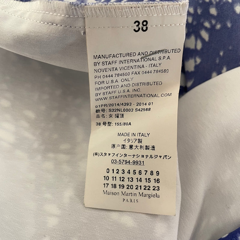MM6/SL Blouse/38/Graphic/Cotton/BLU/