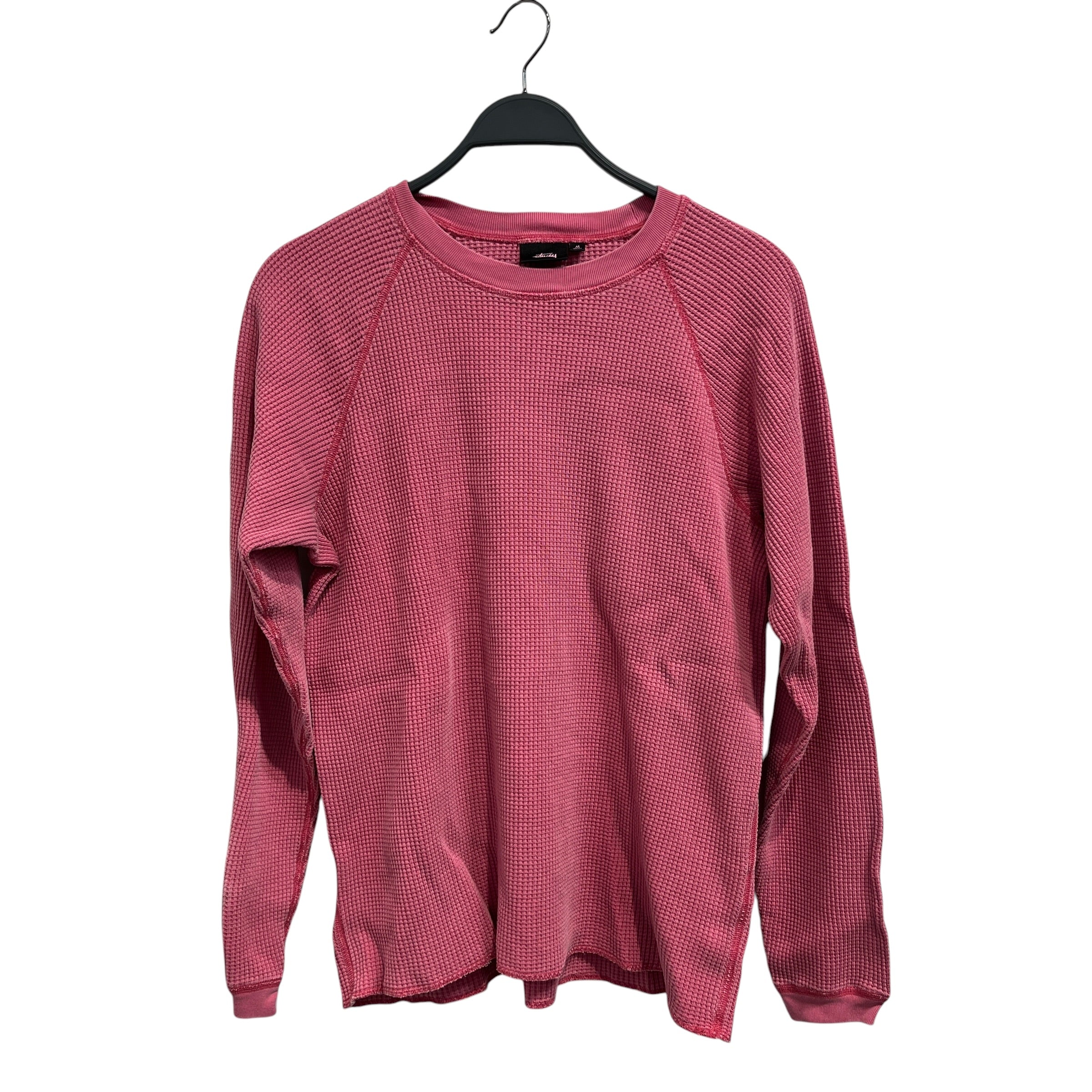 STUSSY/LS T-Shirt/M/Cotton/PNK/Back Logo Waffle Shirt view 1