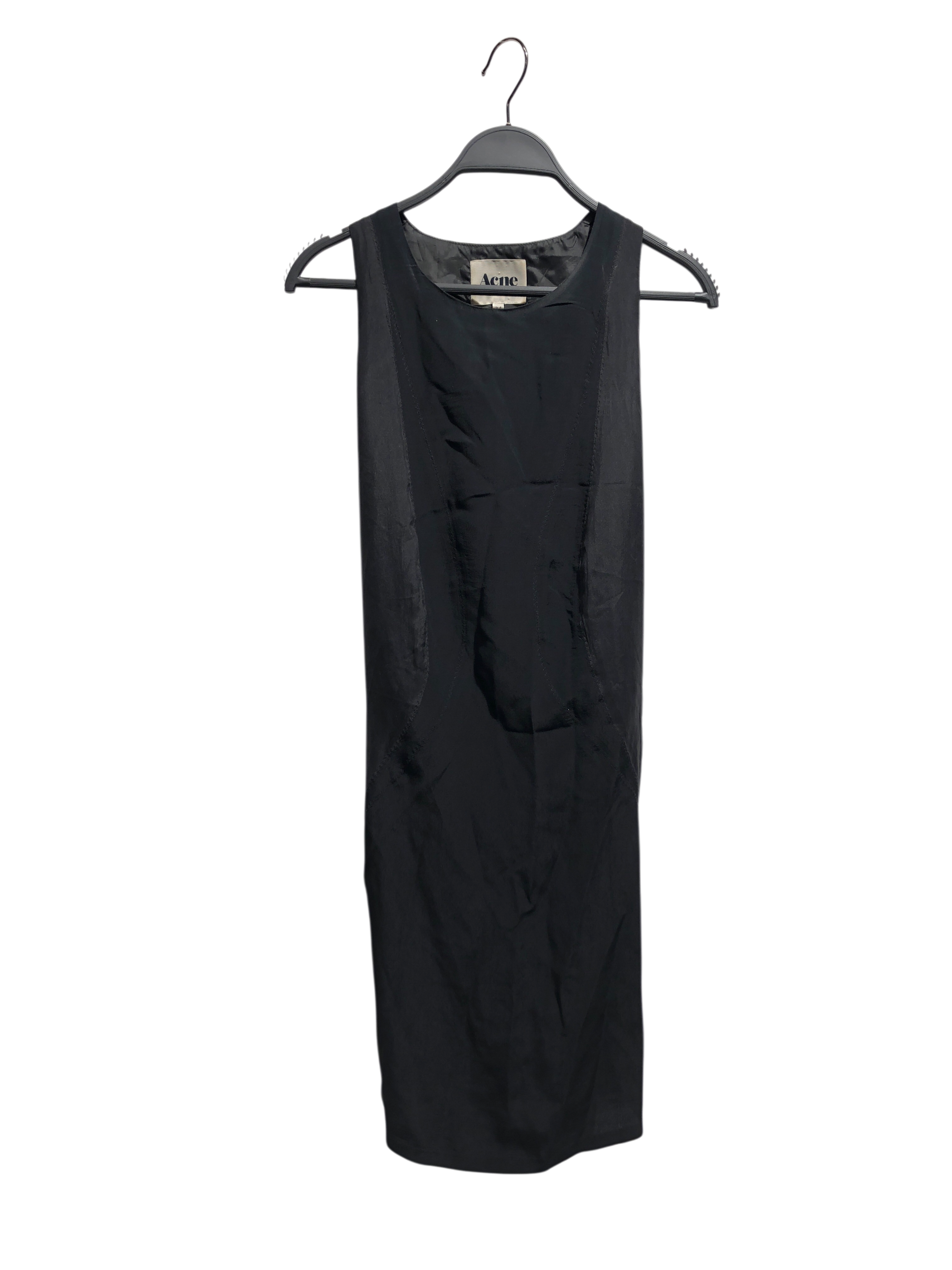 Acne Studios/SL Dress/34/Silk/BLK/Midi Length/ties in back view 1