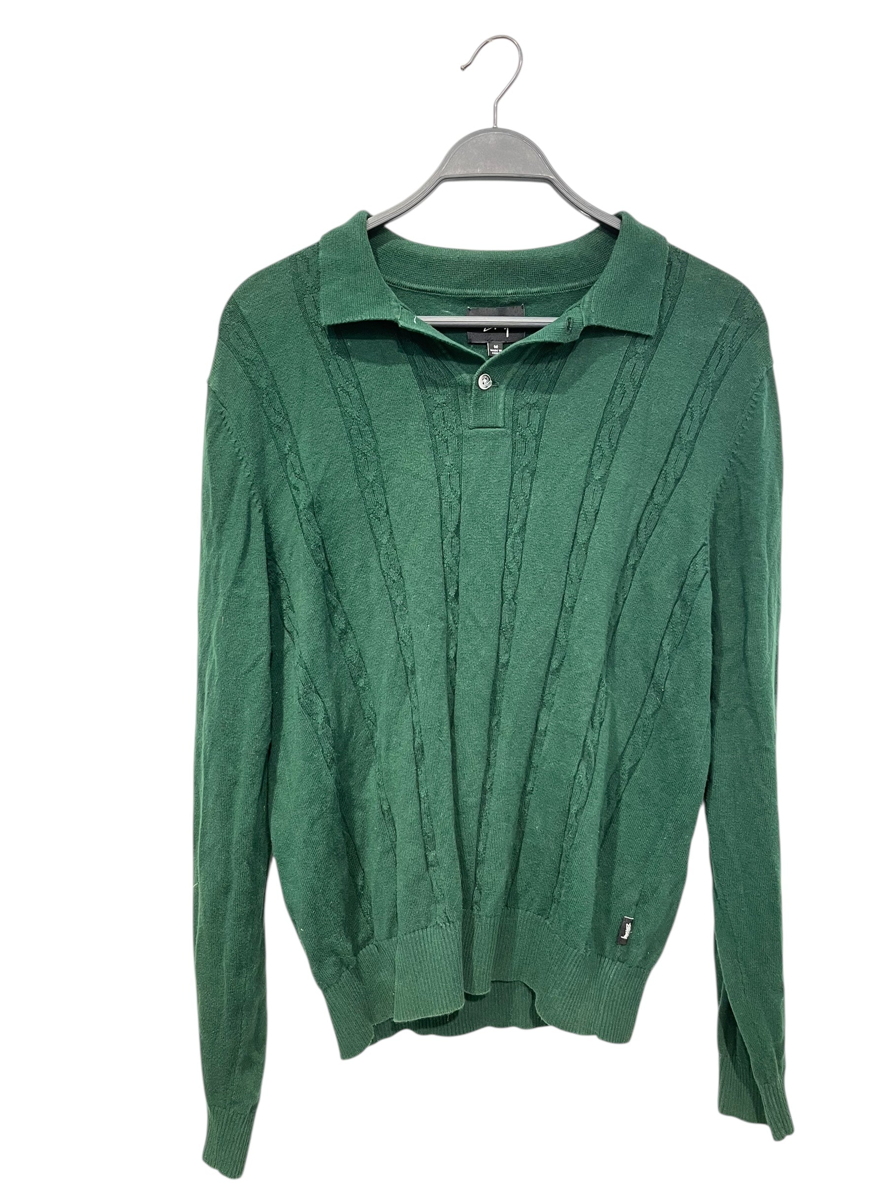 STUSSY/LS Shirt/M/Cotton/GRN/94974 Green LS Knit Polo view 1