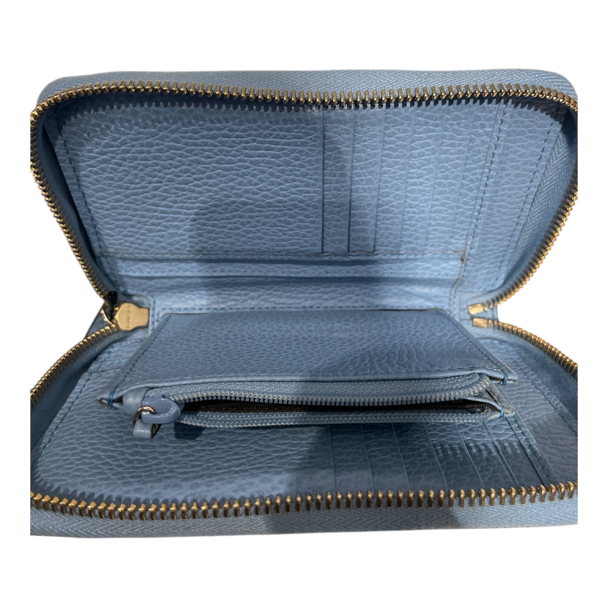 GUCCI/Wallet/Leather/BLU/Gucci Interlocking Zip Wallet view 3