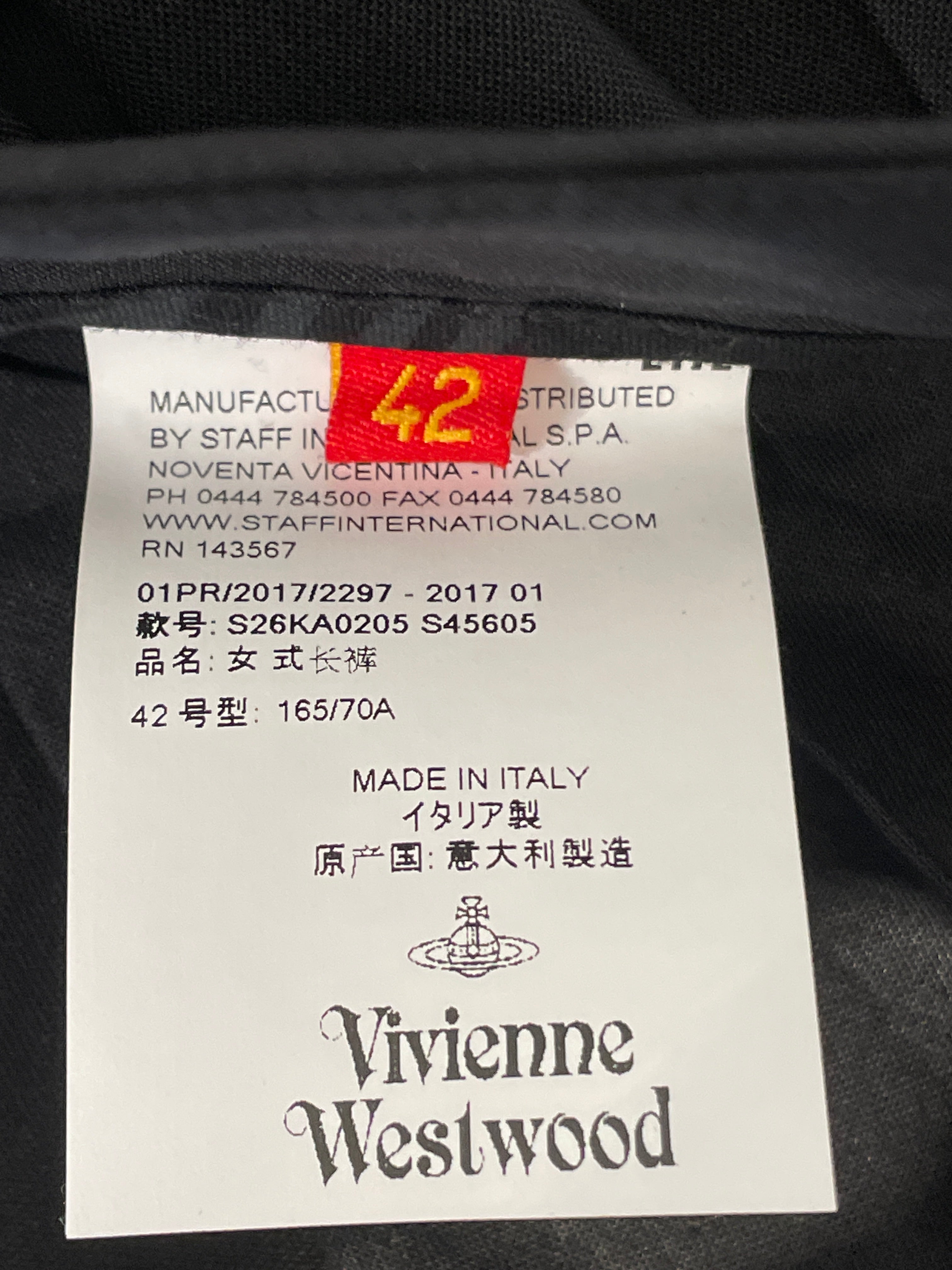 Vivienne Westwood/Bottoms/42/Wool/BLK/TUXEDO TROUSERS view 3