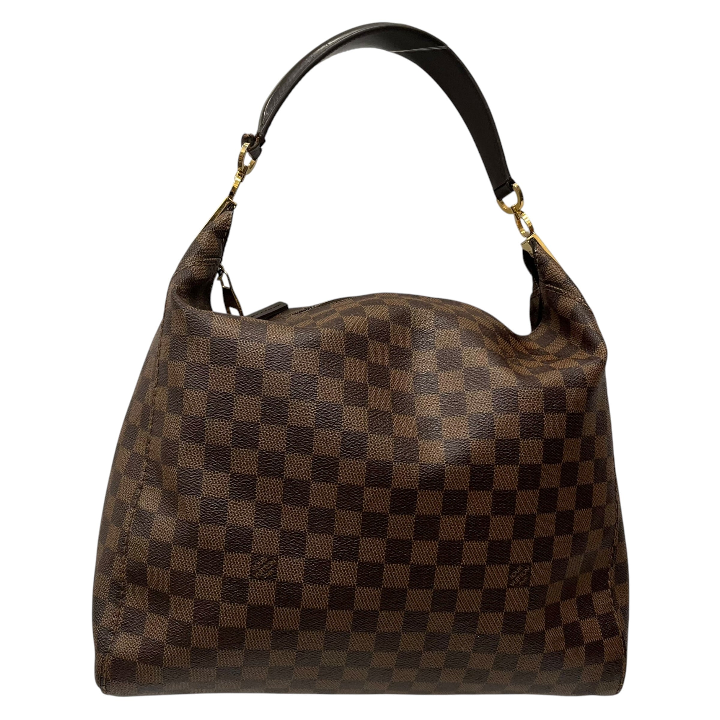 LOUIS VUITTON/Hand Bag/Plaid/Leather/BRW/Damier Ebene Portobello view 1
