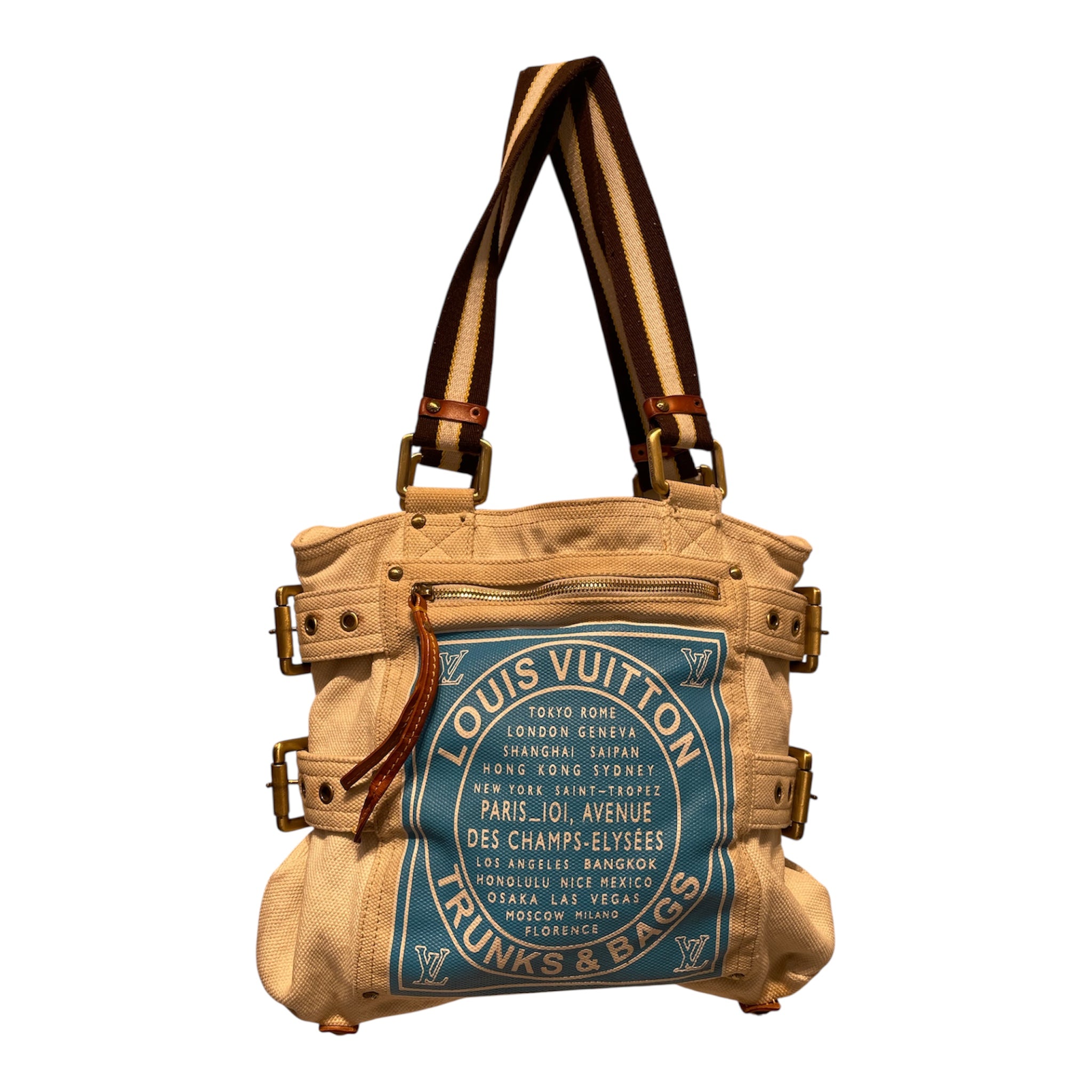 LOUIS VUITTON/Tote Bag/Cotton/CRM/2008 globe shopper view 1
