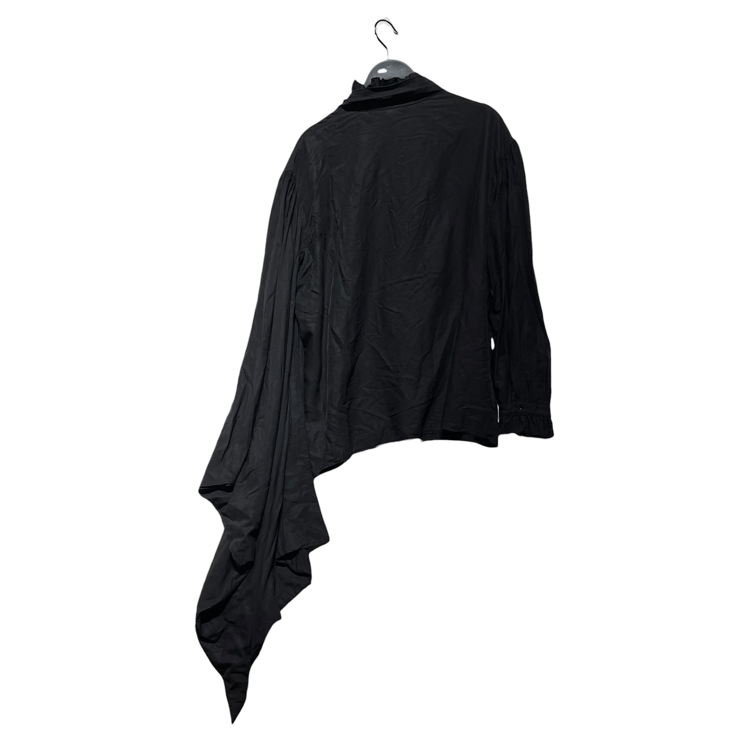 BALENCIAGA/LS Blouse/42/Silk/BLK/ASYMMETRICAL SLEEVES view 2