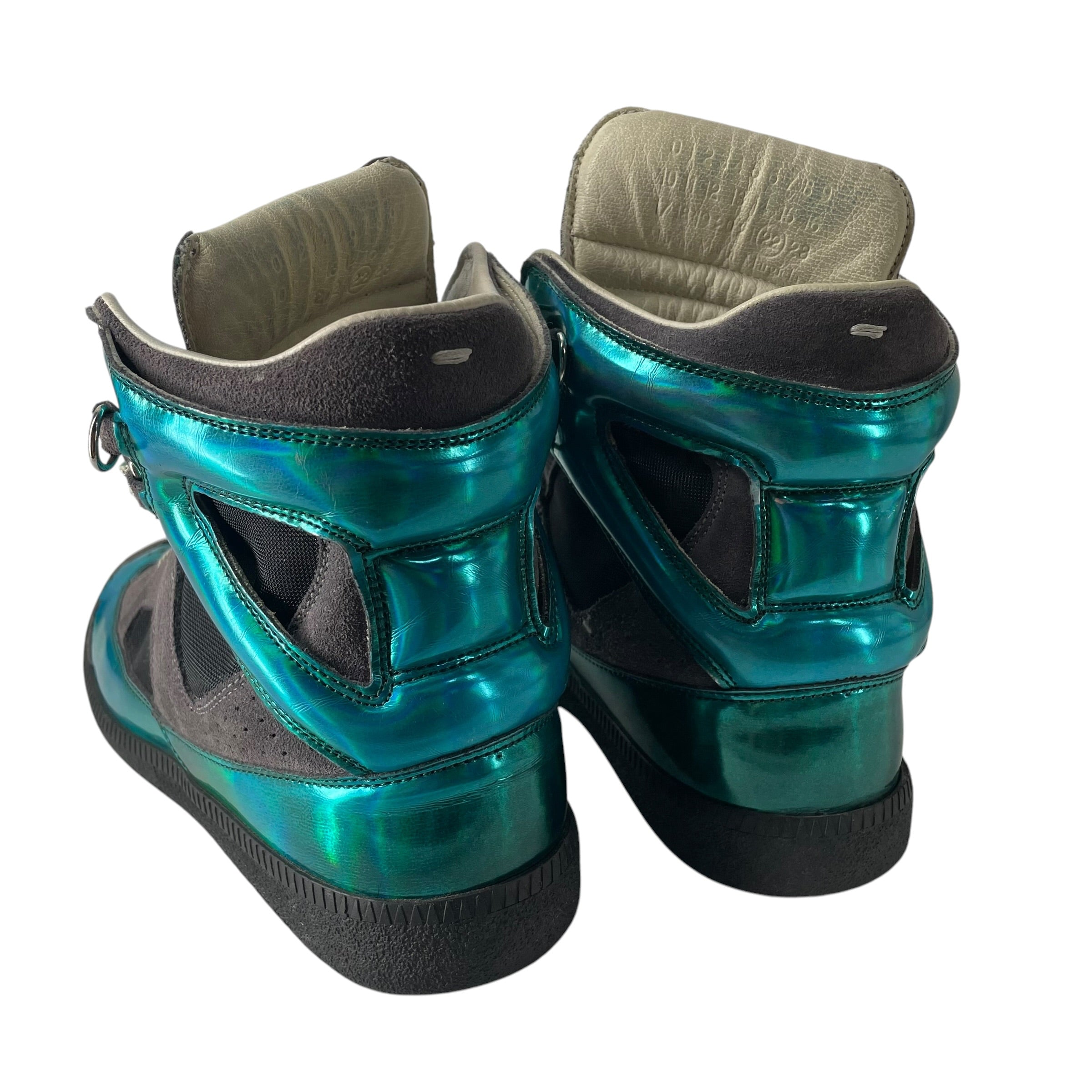 Maison Margiela/Hi-Sneakers/EU 37/Suede/GRY/METALLIC LUE view 2