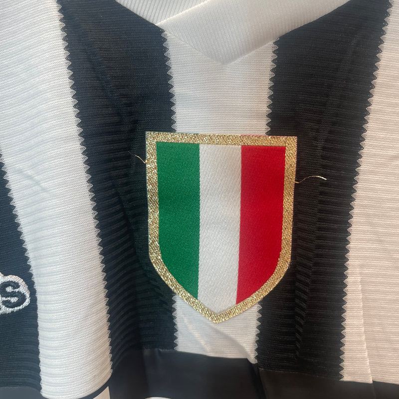 adidas/T-Shirt/M/Polyester/WHT/Stripe/BLK/WHT/ JEEP/JUVENTUS