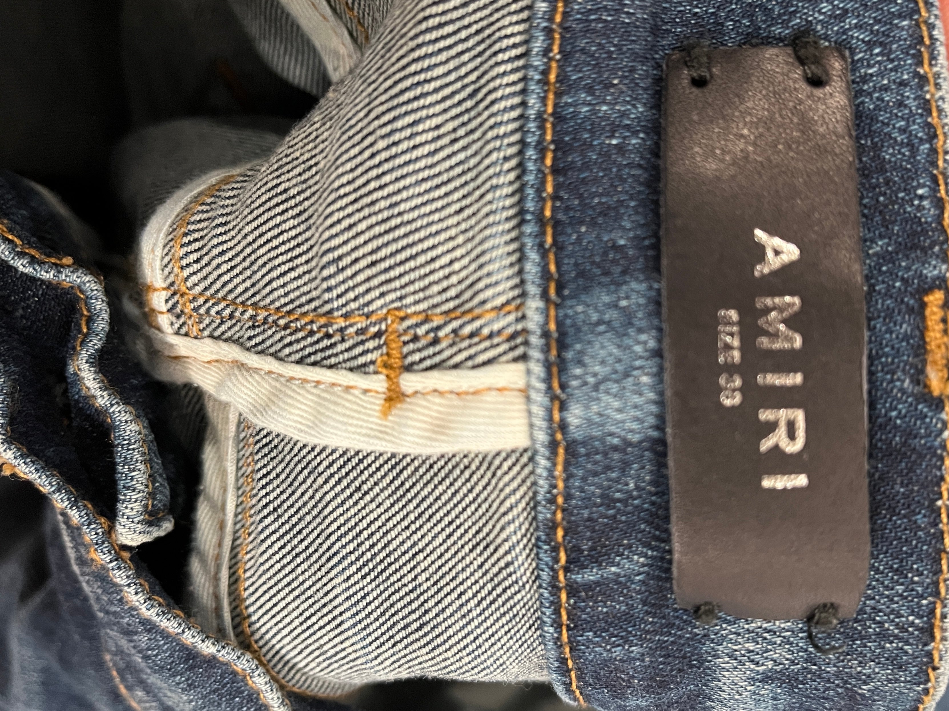 AMIRI/Skinny Pants/38/Cotton/NVY/Button Fly/SIDE & KNEE ZIPPER view 3