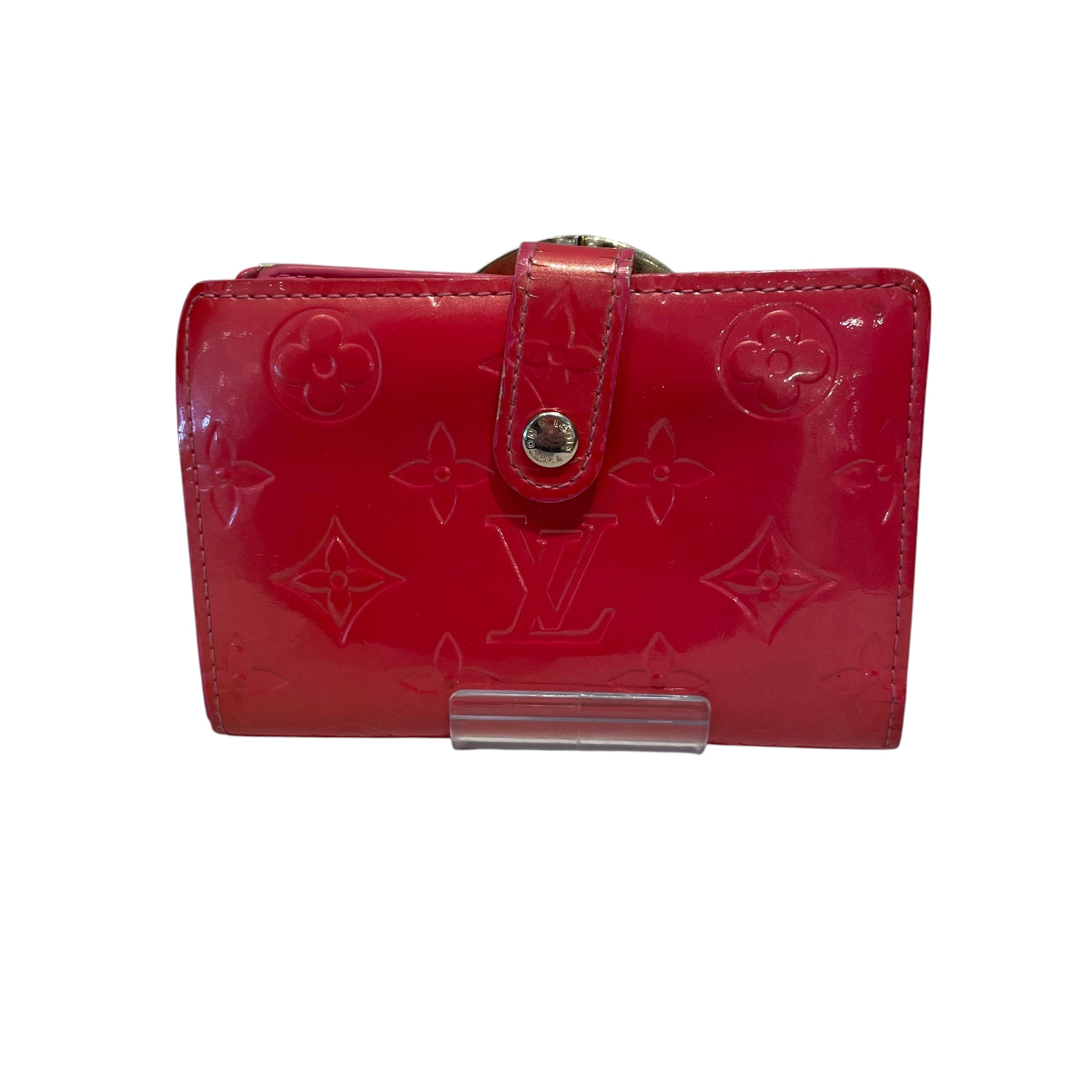 LOUIS VUITTON/Bifold Wallet/Leather/RED/L's/Vernis  french snap flap view 1