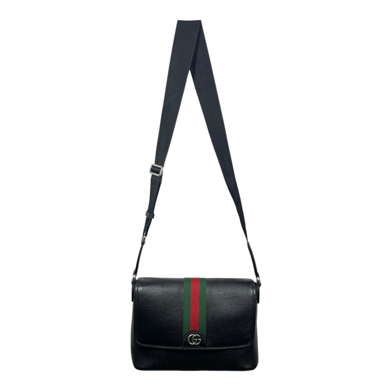 GUCCI/Cross Body Bag/Leather/BLK/WEB TRADEMARK MESSENGER BAG view 1