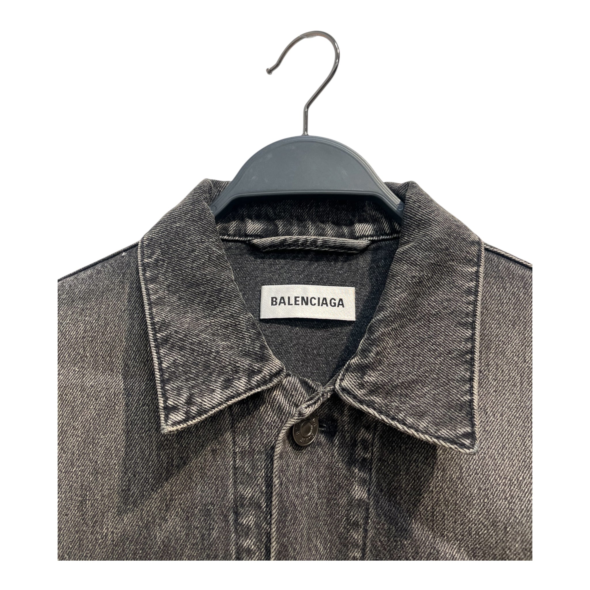 BALENCIAGA/Denim Jkt/34/Cotton/GRY/Single Breasted/OVERSIZEDR-NOTRE DAME view 3