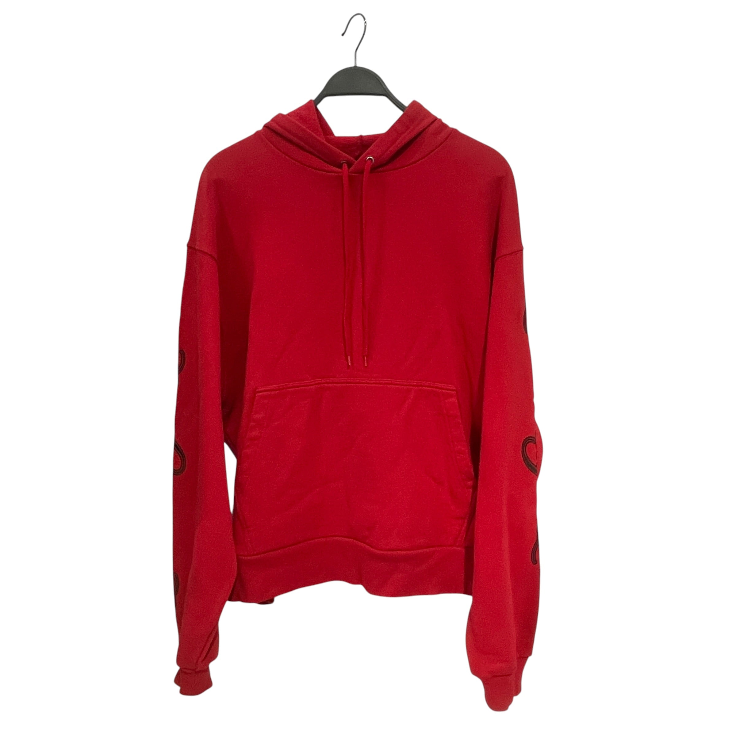 BALENCIAGA/Hoodie/M/Cotton/RED/Oversize/CURSIVE SLEEVES view 1