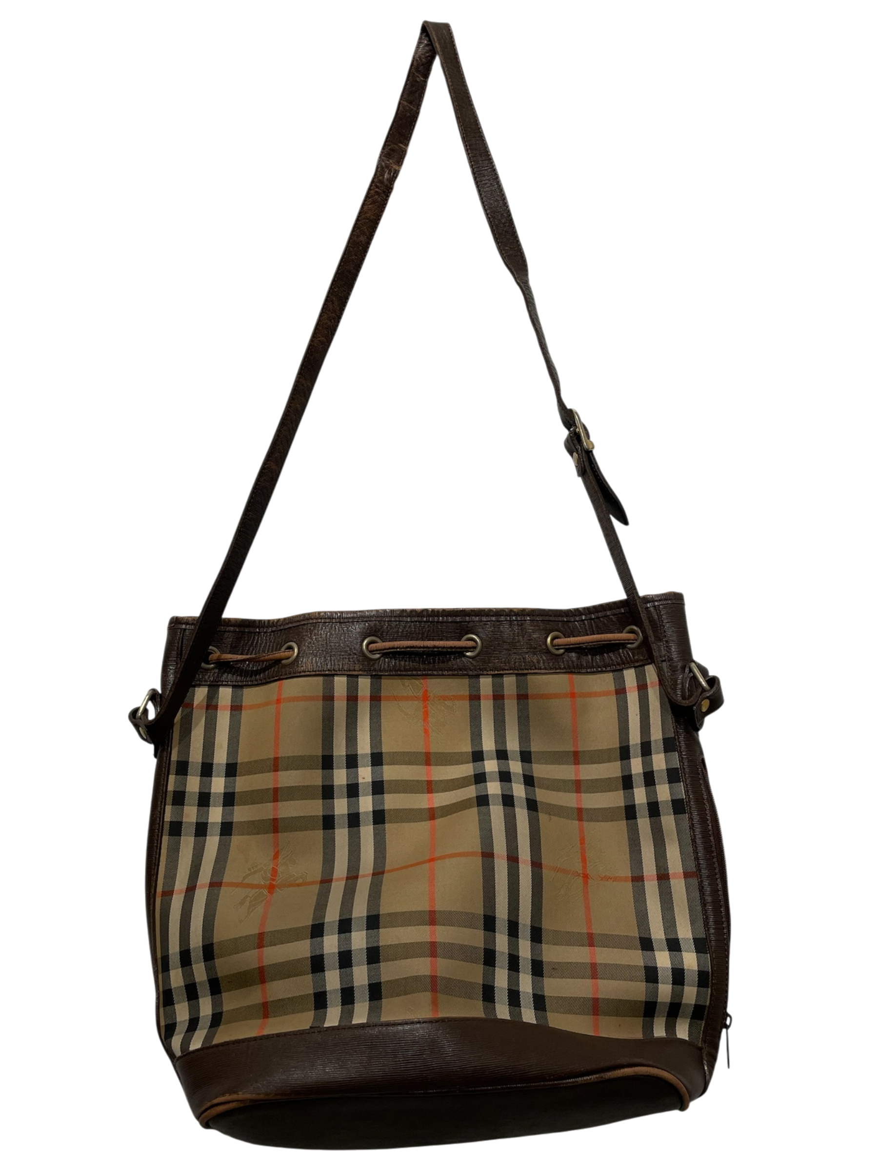 BURBERRYS/Basket Bag/Plaid/Leather/BRW/ view 2